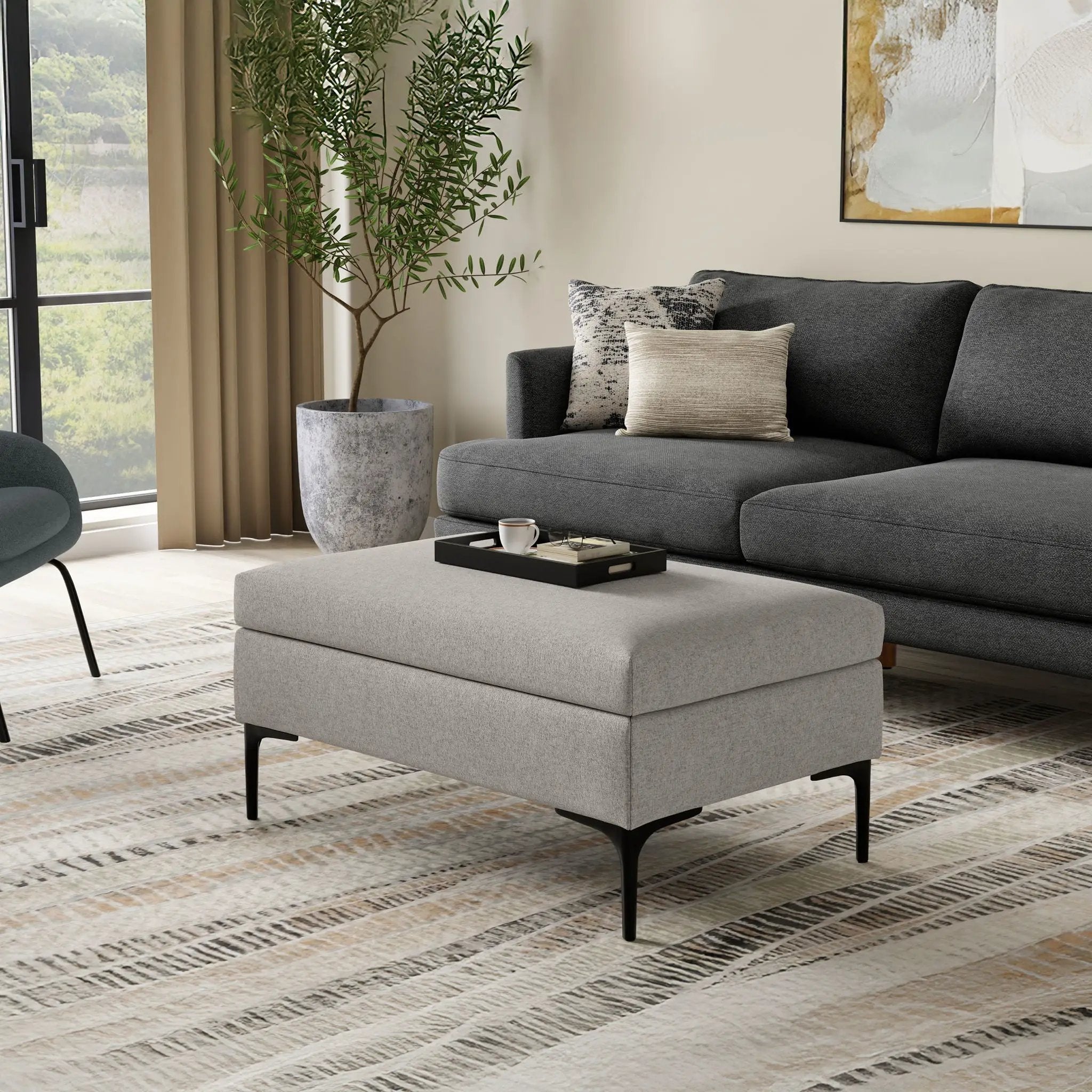 Rebecca - Multifunctional Coffee Table Storage Ottoman With Lift Up Lid by Unique Piece Furniture