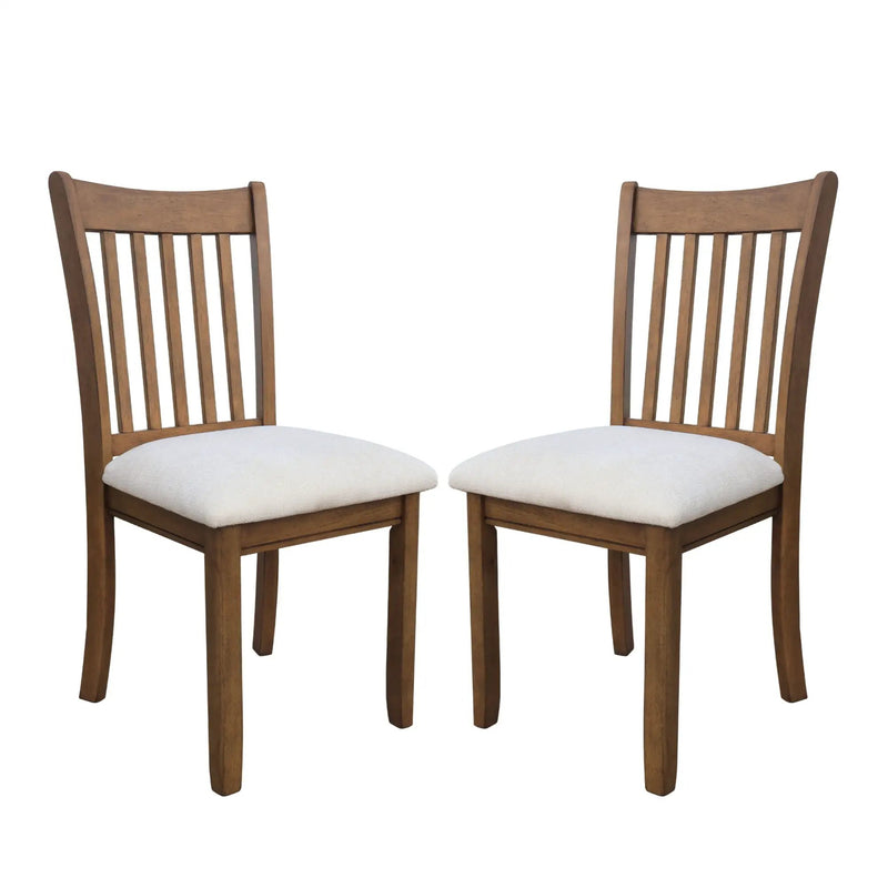 Modern Dining Chair, Wooden Back, Cushion Seats (Set of 2) by HouseOfZazla