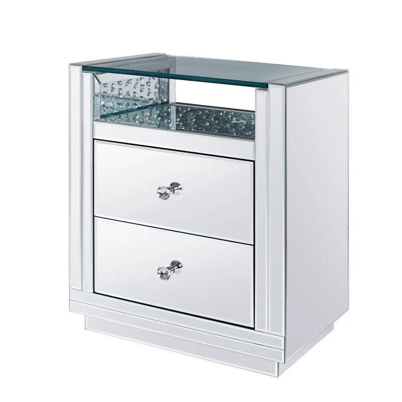 Nysa - 20" X 14" Accent Table - Mirrored & Faux Crystals by Unique Piece Furniture
