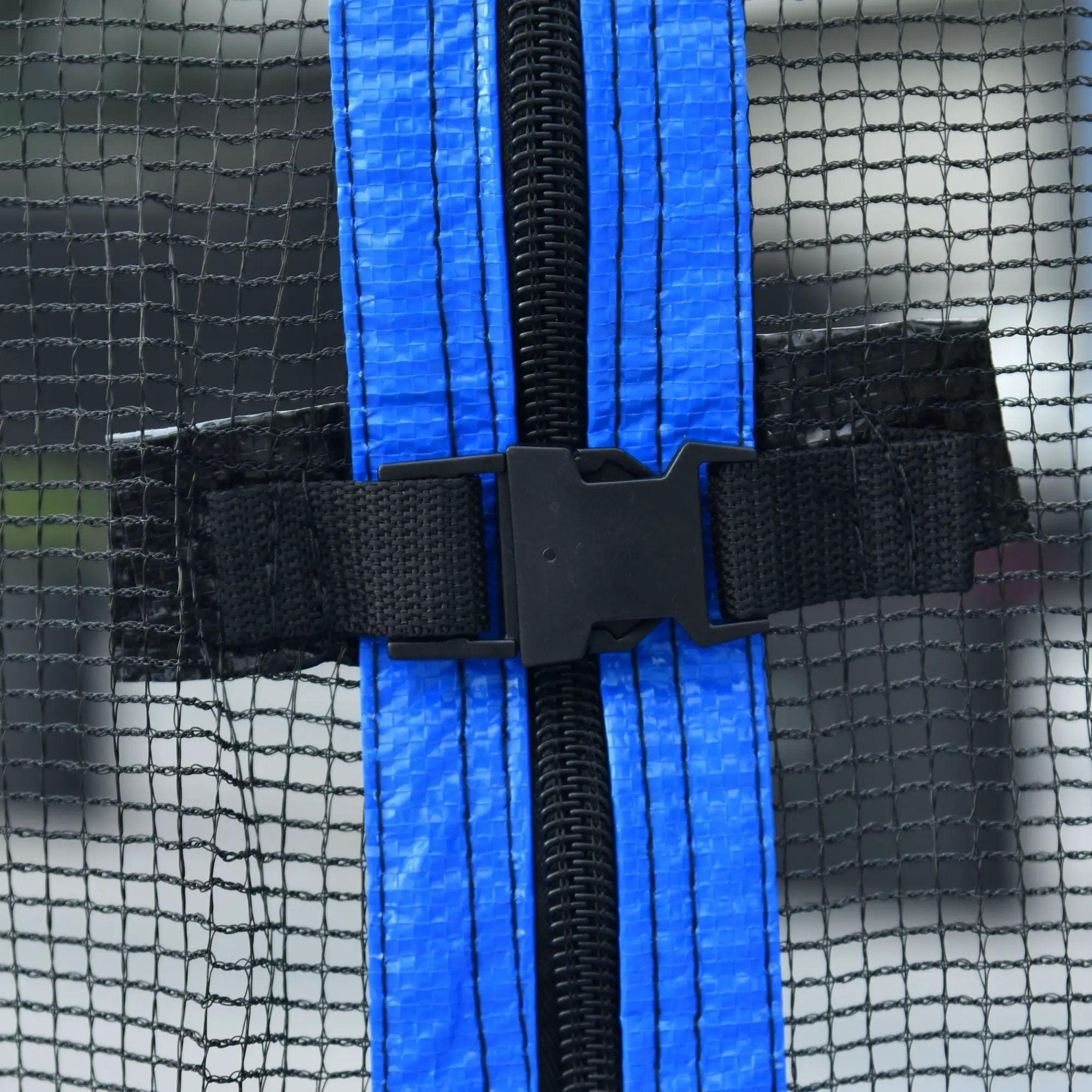 14Ft Trampoline For Adults & Kids With Basketball Hoop, Outdoor Trampolines With Ladder And Safety Enclosure Net For Kids And Adults, Double-Side Color Cover - Blue by HouseOfZazla