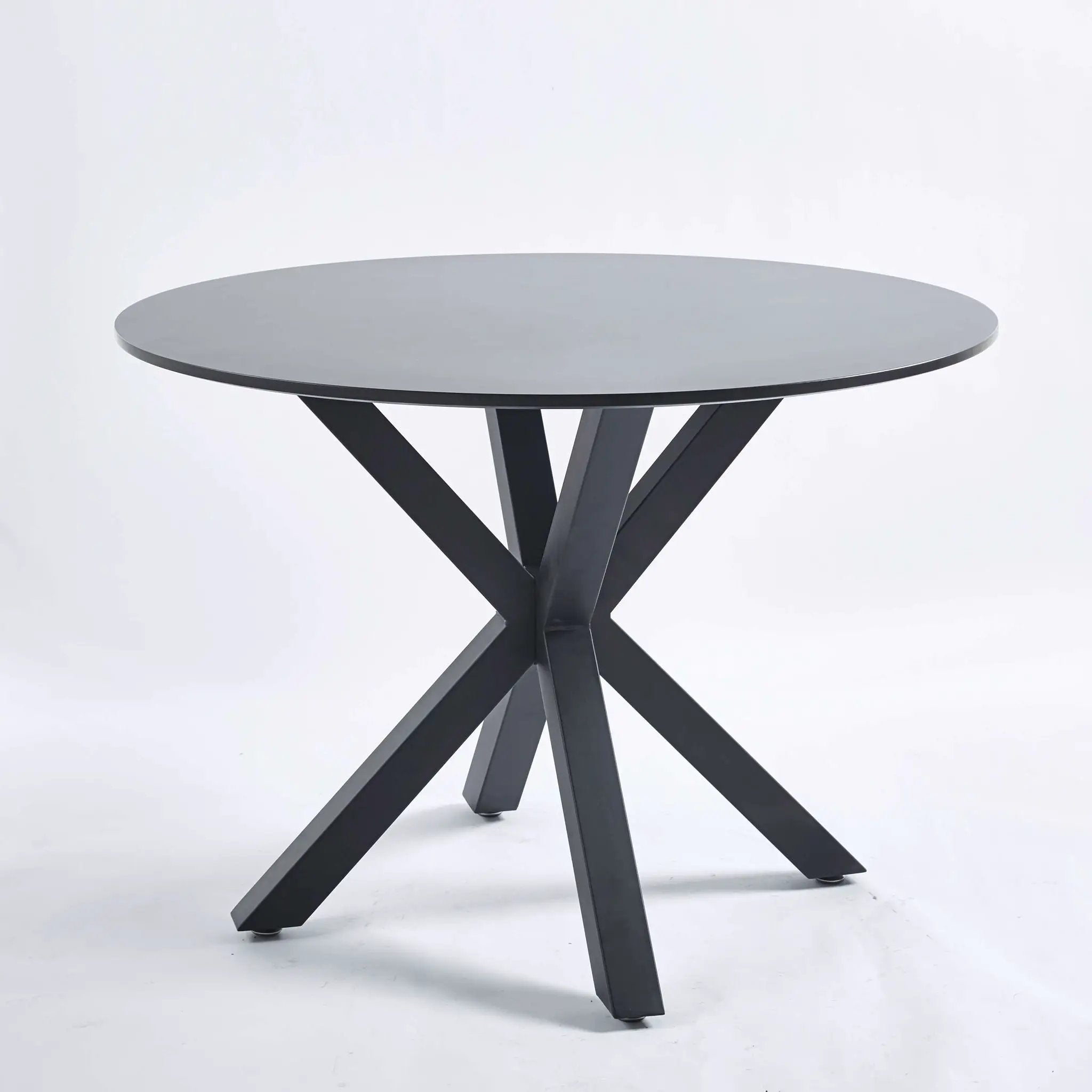 Table Mid-Century Dining Table For 4 - 6 People With Round Table Top, Pedestal Dining Table, End Table Leisure Coffee Table, Cross Leg by HouseOfZazla