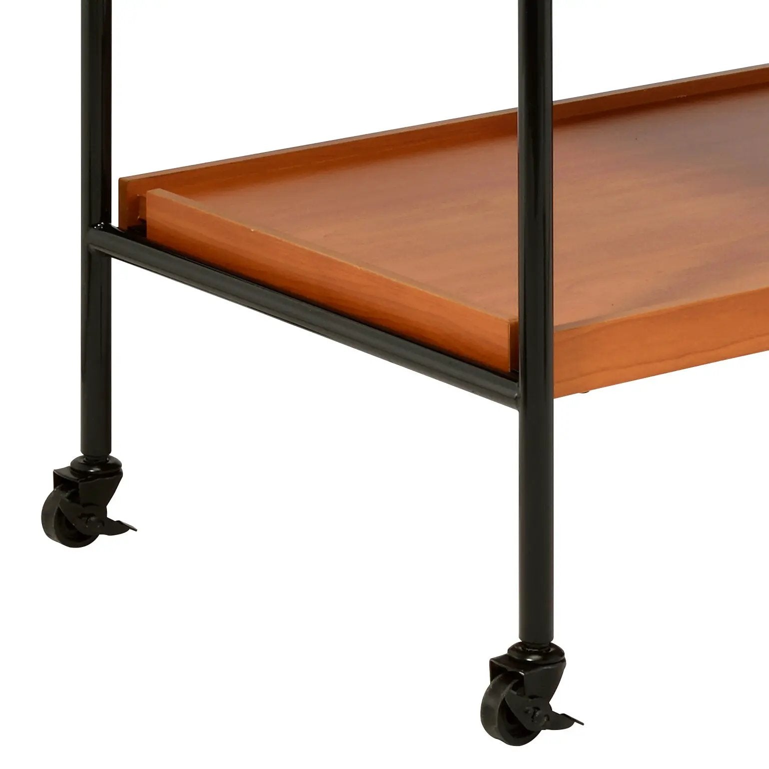 Oaken Honey Oak & Black Finish Serving Cart by HouseOfZazla