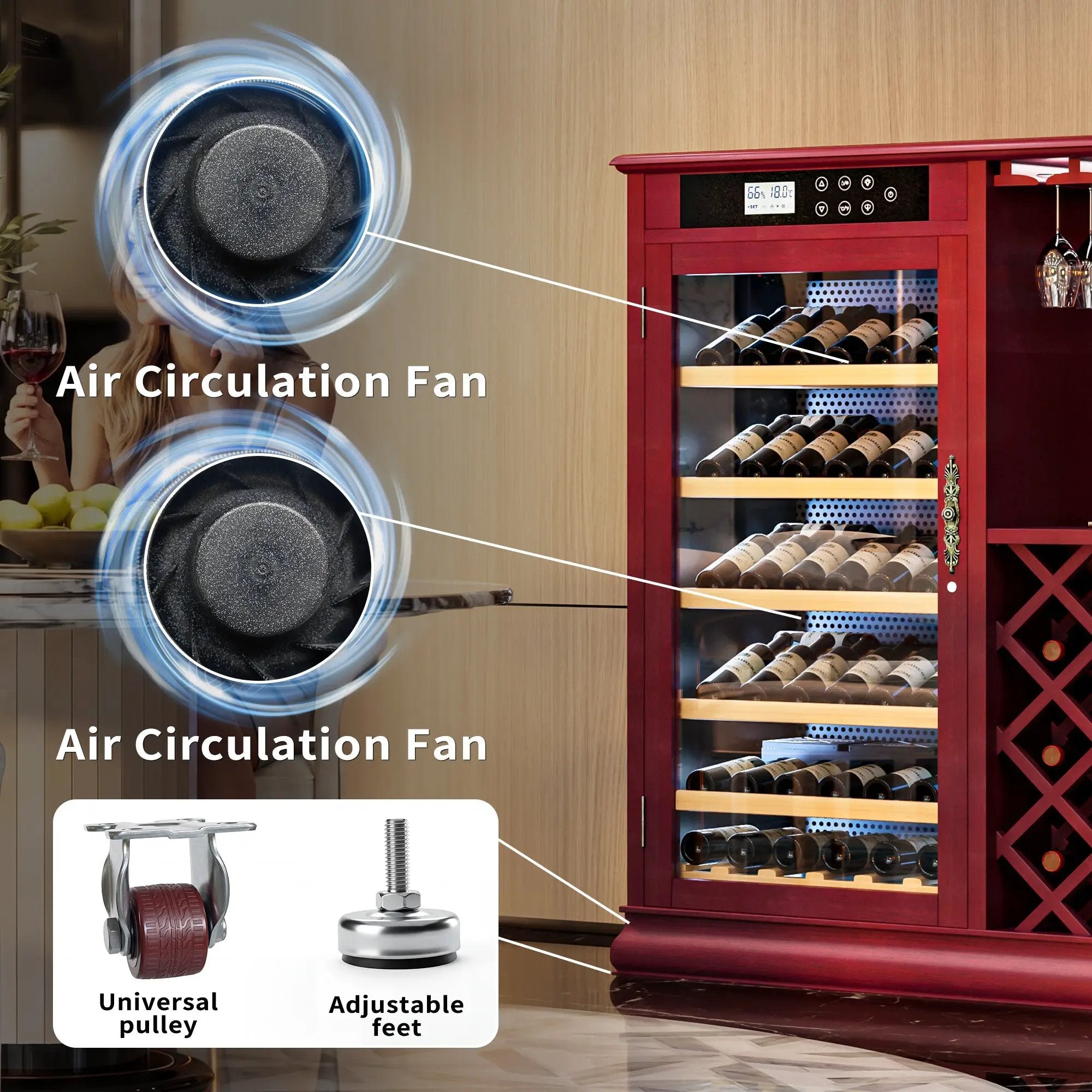 69 Bottles Wood Wine Refrigerator Cabinet by HouseOfZazla