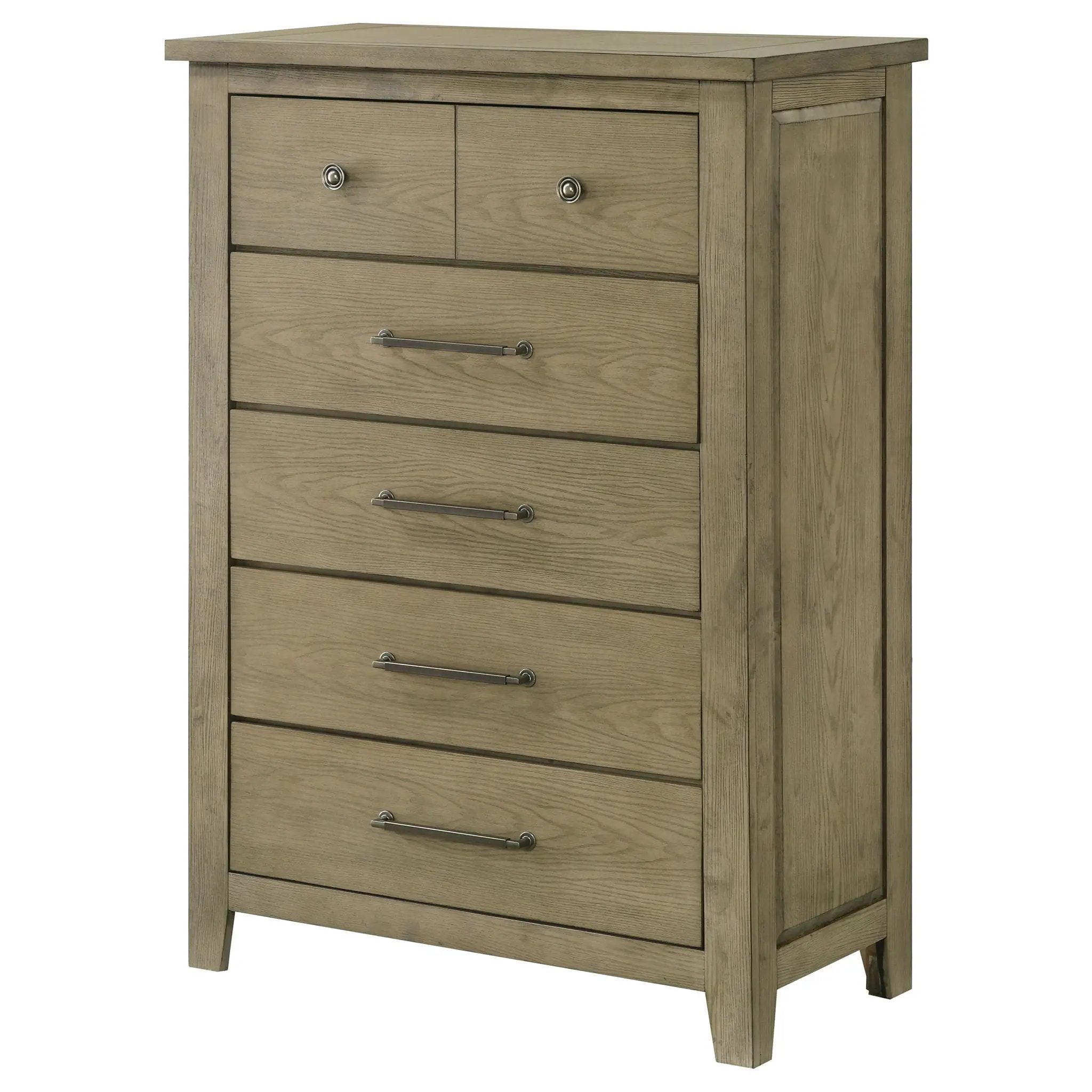 Hazlewood 5-drawer Bedroom Chest of Drawers Vineyard Oak by Unique Piece Furniture