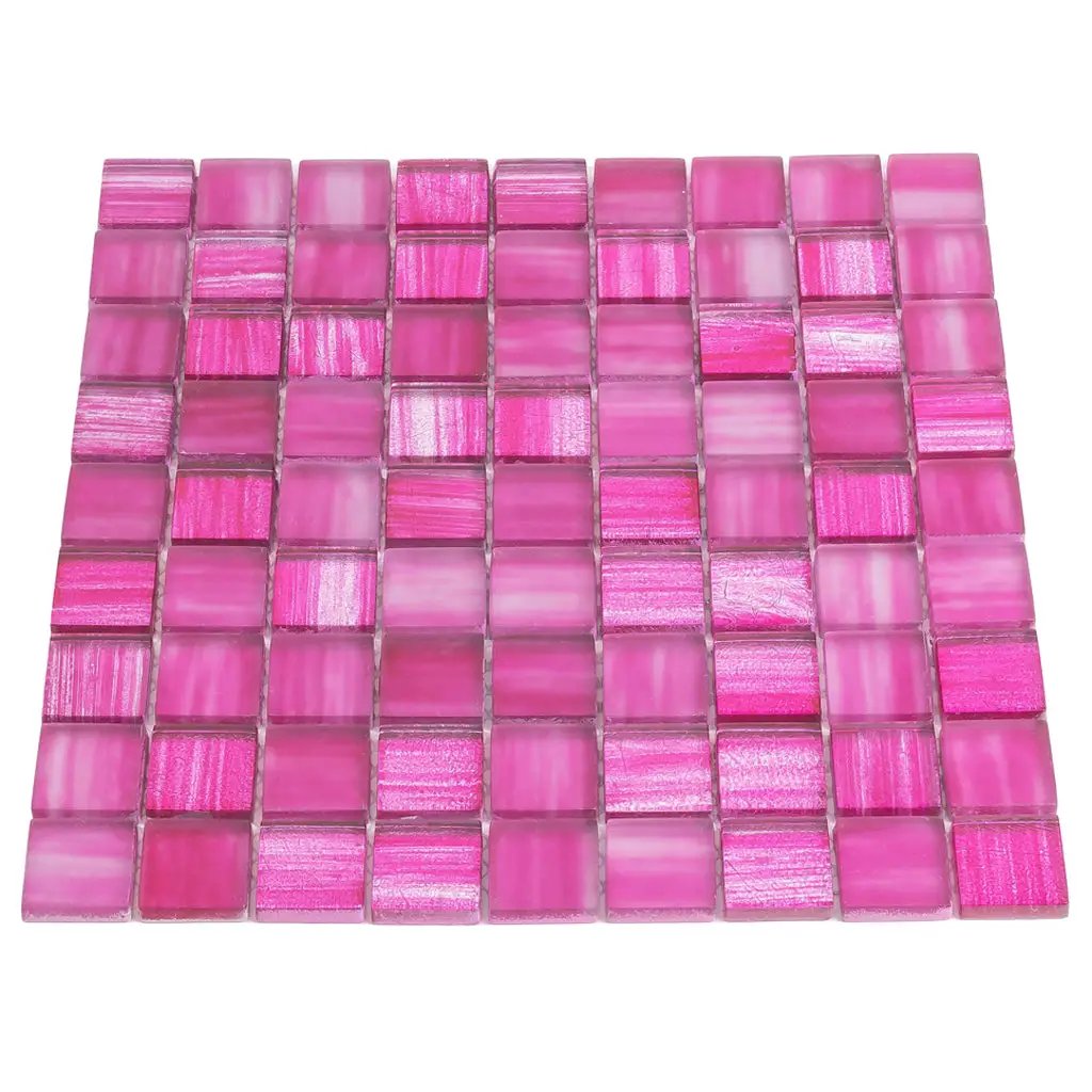 Fuchsia Pink 11x11 Glossy Matte Square Glass Mosaic Tile (5 pack, 4.43 sq ft/case) by Apollo Tile