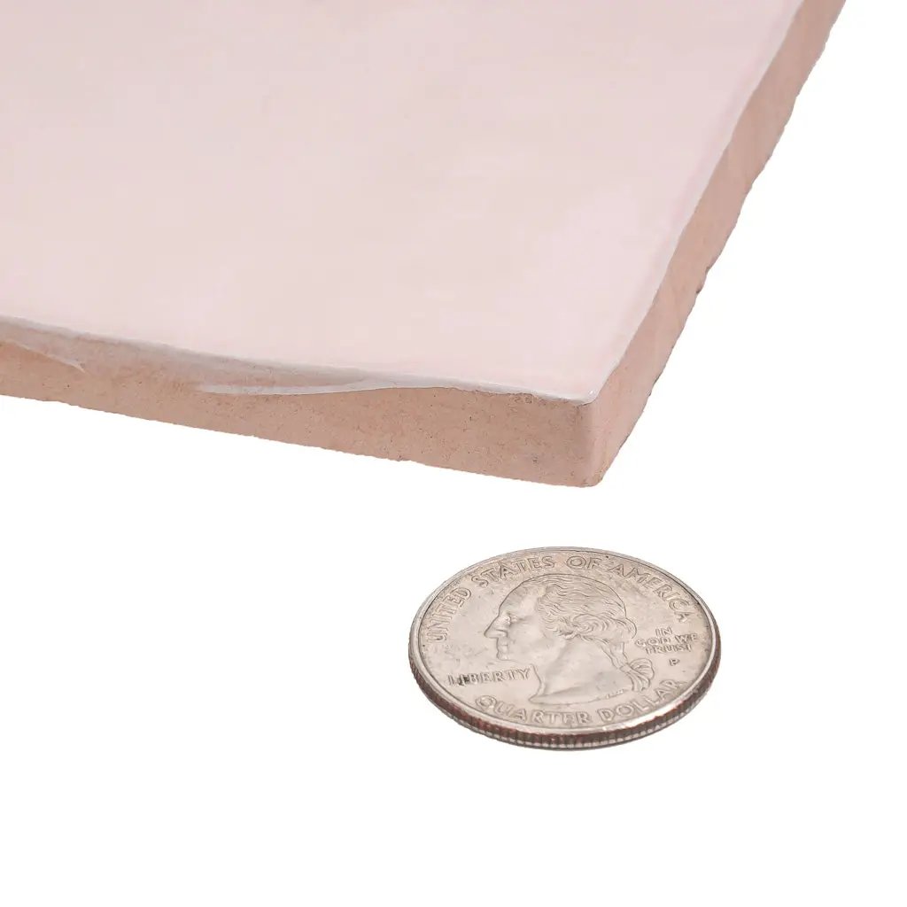 Chateau Soft Pink 5x5 Glossy Ceramic Square Tile (57 pack, 10.76 sq ft/case) by Apollo Tile
