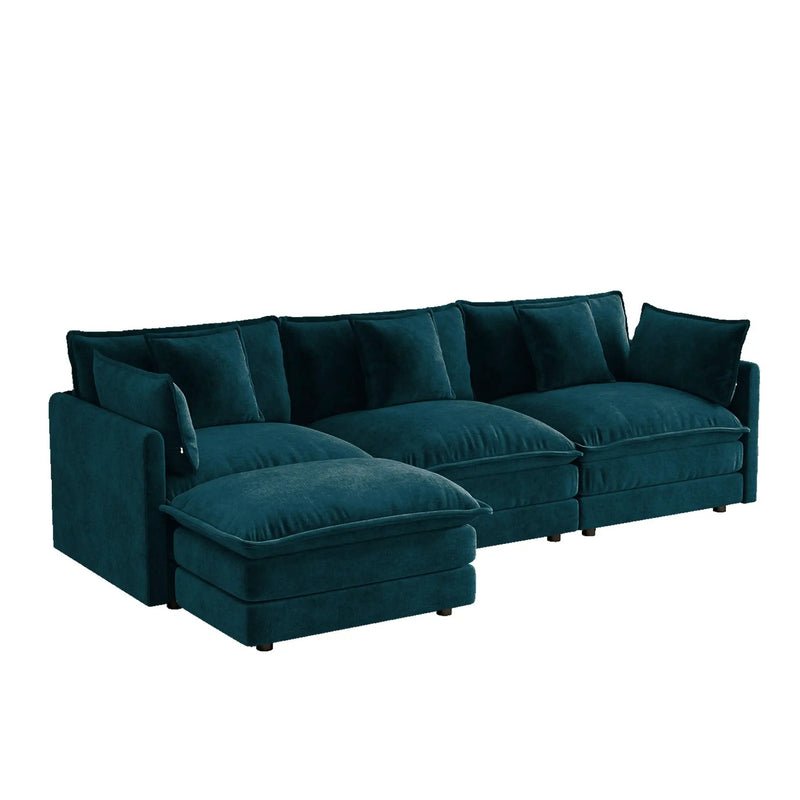 Oversize 3-Seater Sofa with Ottoman by HouseOfZazla