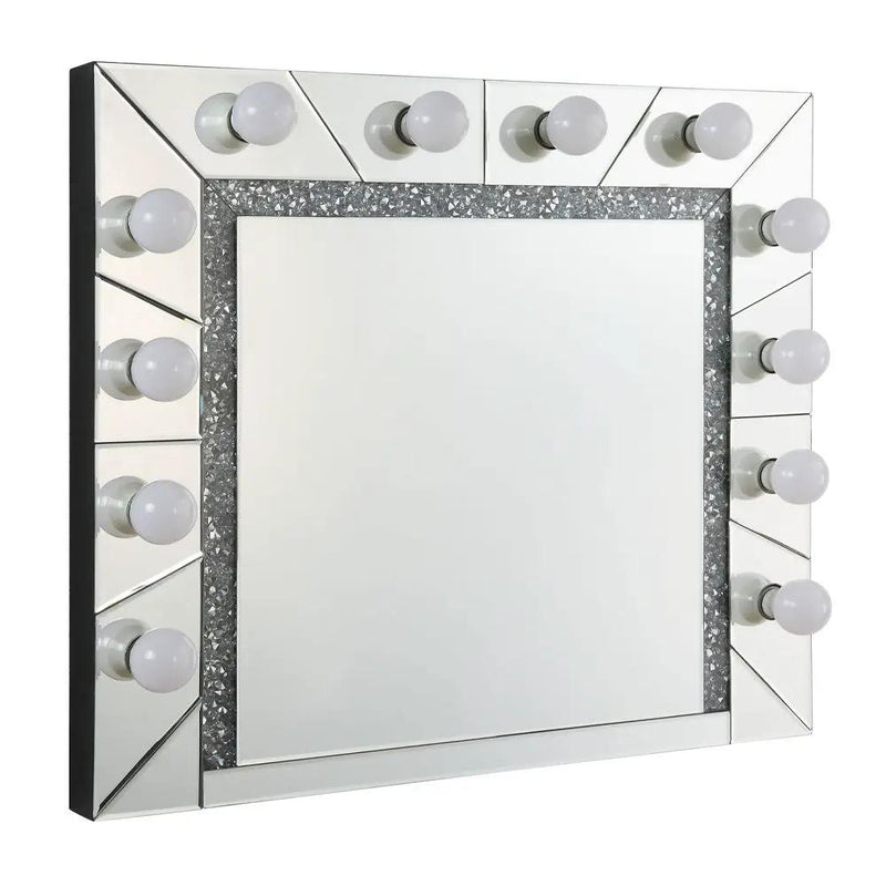 Noralie - 28" Accent Mirror - Mirrored & Faux Diamonds by Unique Piece Furniture