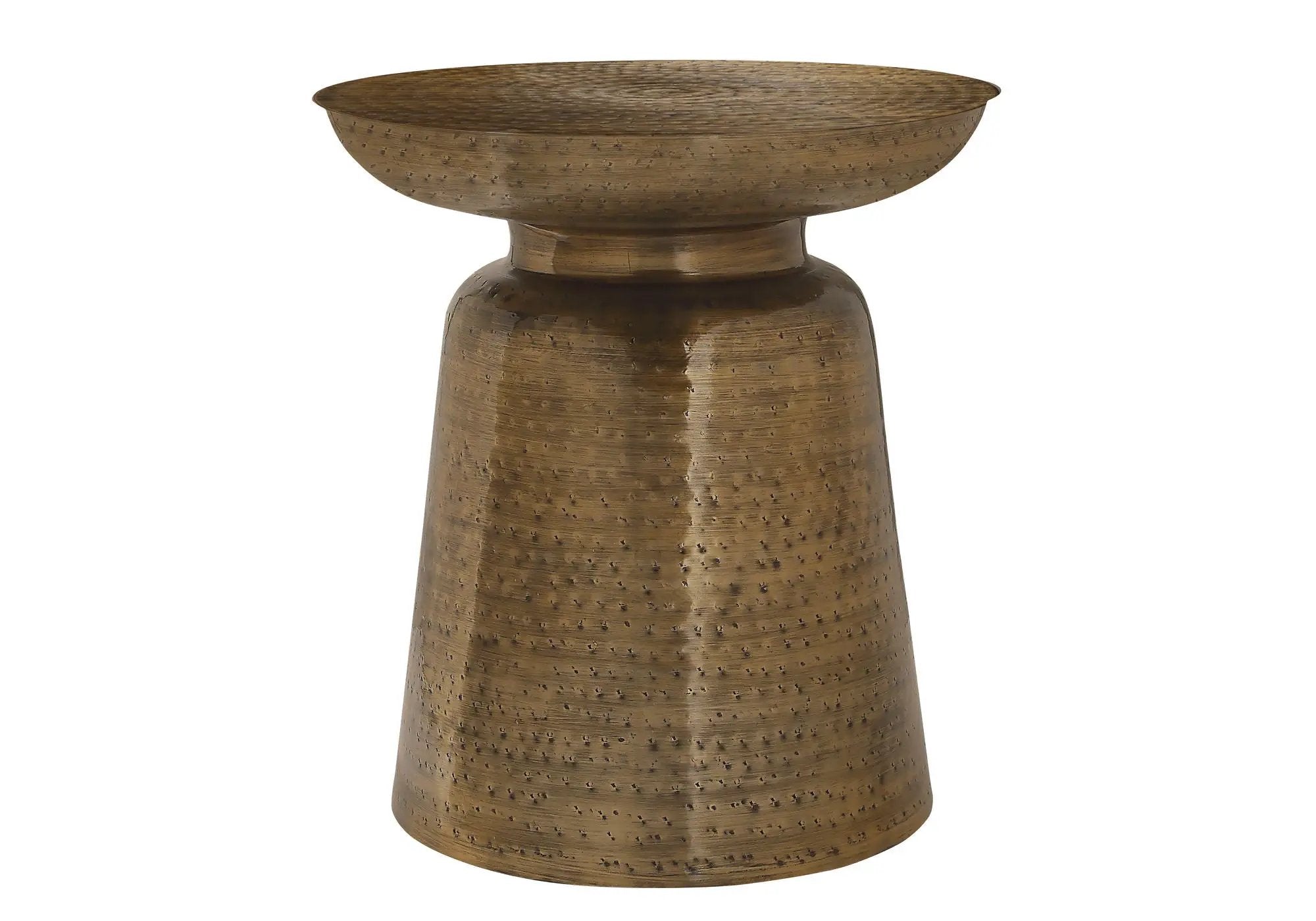Drum Accent Side Table, Hammered Texture by HouseOfZazla