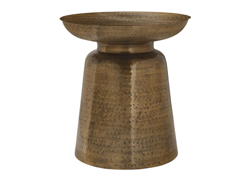 Drum Accent Side Table, Hammered Texture by HouseOfZazla