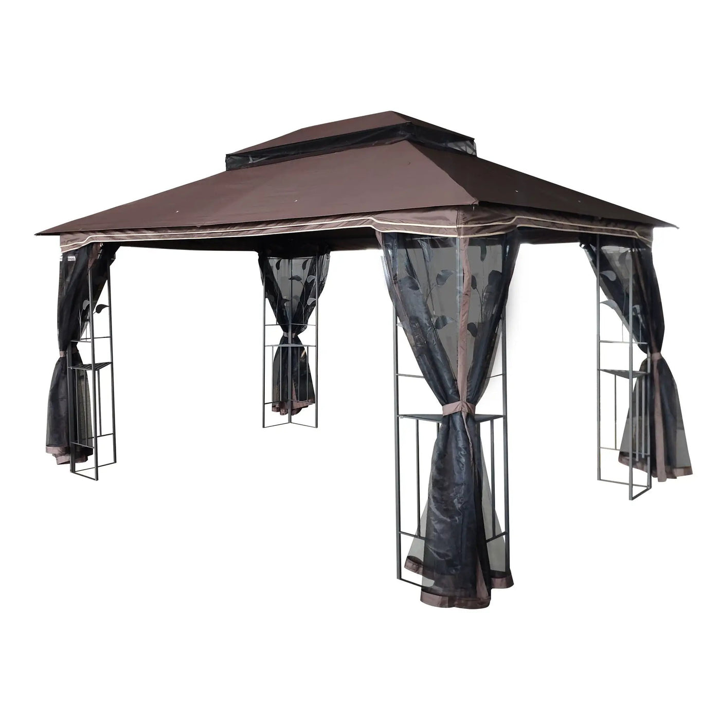 Patio Gazebo Tent With Ventilated Double Roof And Mosquito Net For Backyard Or Garden by Unique Piece Furniture