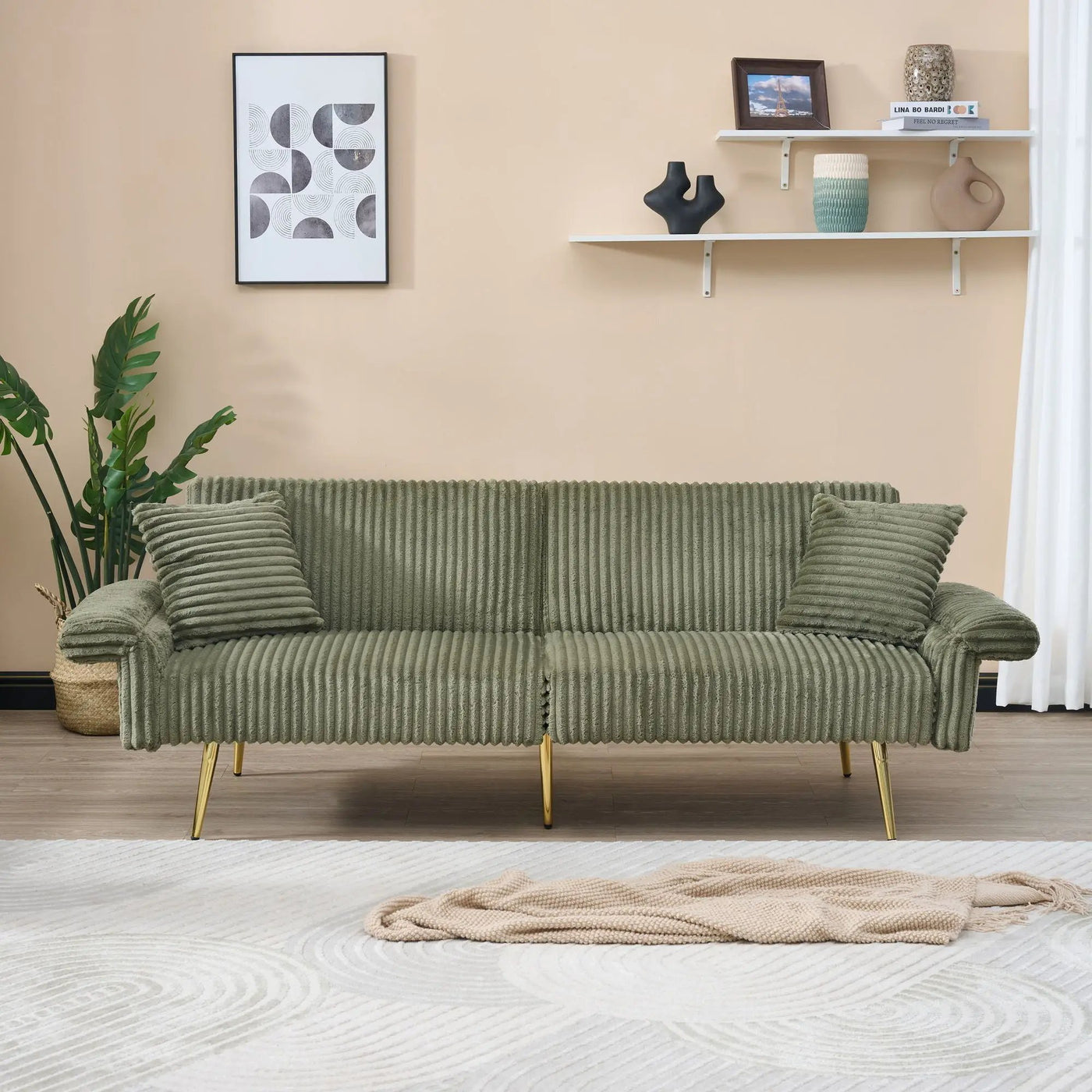 Luxury Foldable Double Sofa Bed With Folding Armrests by Unique Piece Furniture
