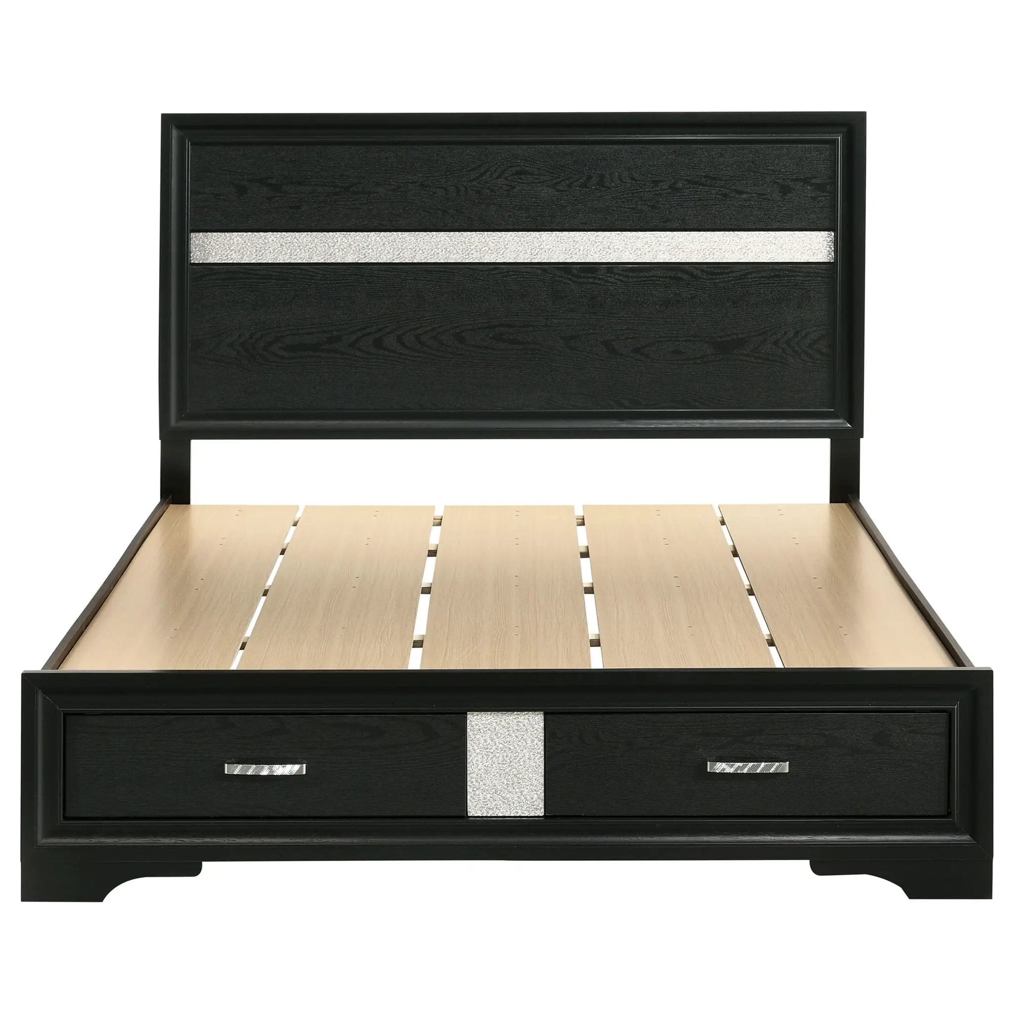 Miranda 51-inch Wood Queen Storage Panel Bed Black by Unique Piece Furniture