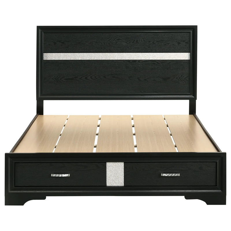 Miranda 51-inch Wood Queen Storage Panel Bed Black by Unique Piece Furniture