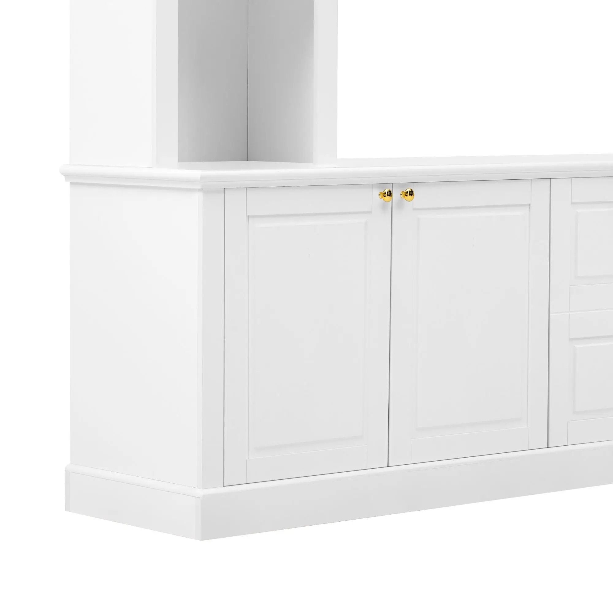 TV Stand With Bookcase, Storage Cabinet With 3 Adjustable Shelves, Living Room Entertainment Center - White by HouseOfZazla