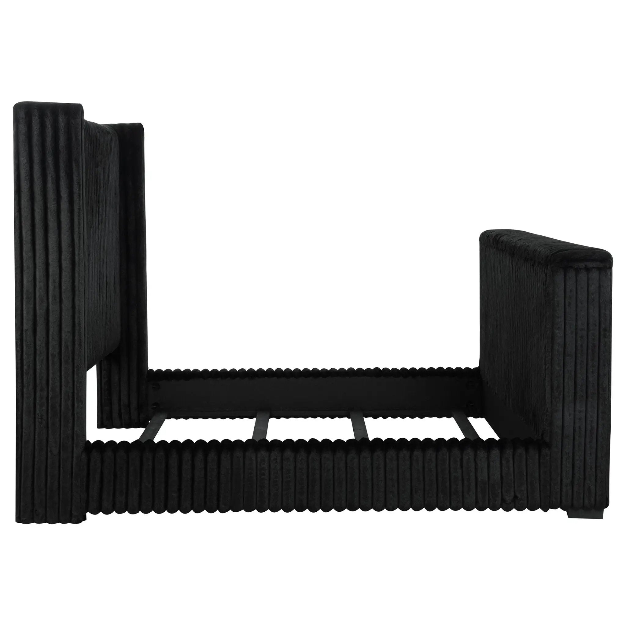 Centergrove Upholstered California King Wingback TV Bed Black by Unique Piece Furniture
