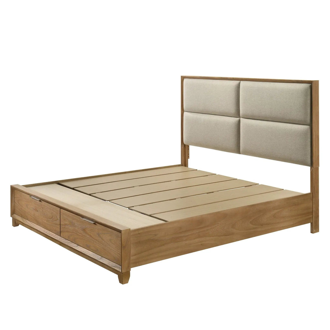 Contemporary Storage Platform Bed With Ultra Plush Headboard by Unique Piece Furniture
