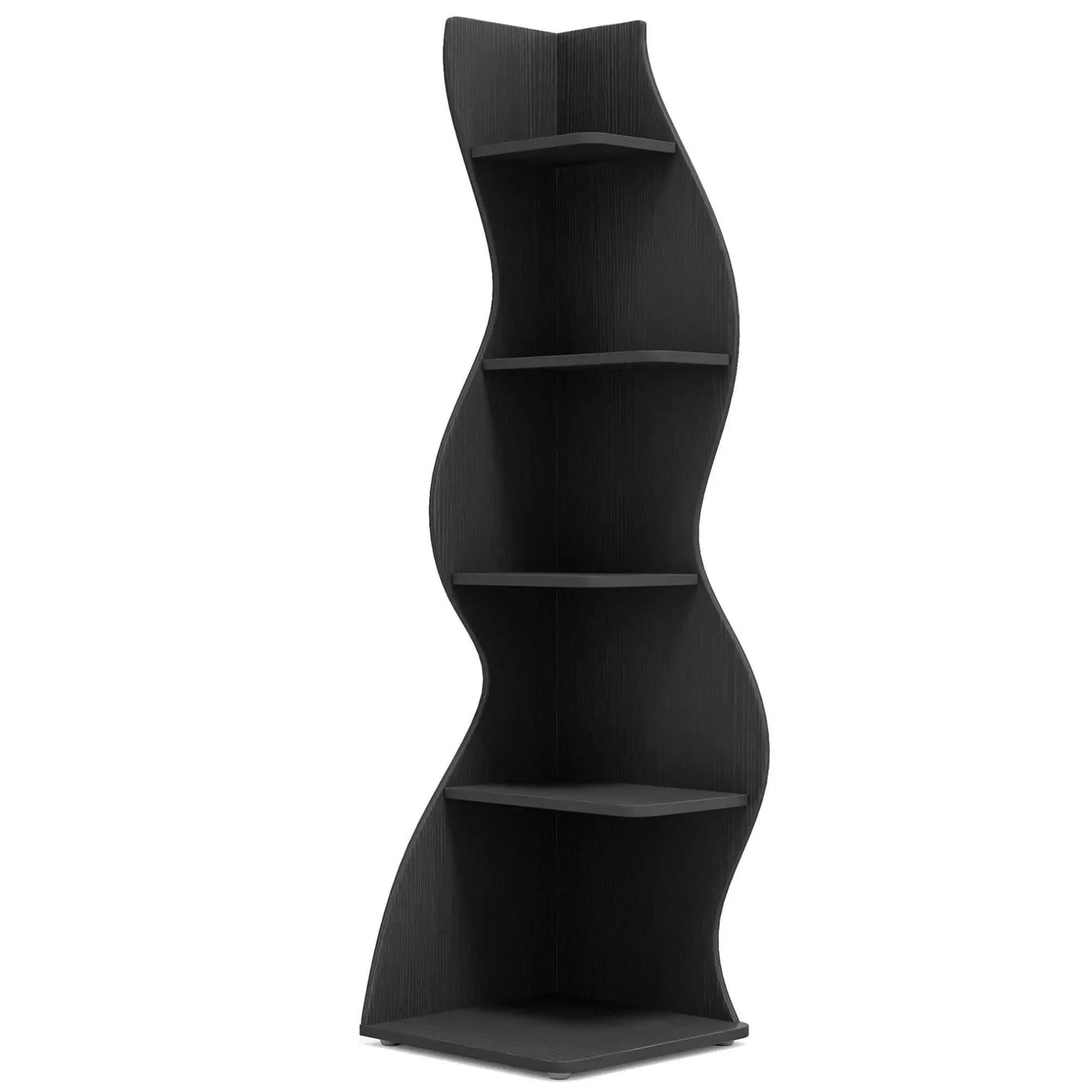 5 Tier Wavy Corner Bookshelf And Plant Stand For Living Room by HouseOfZazla