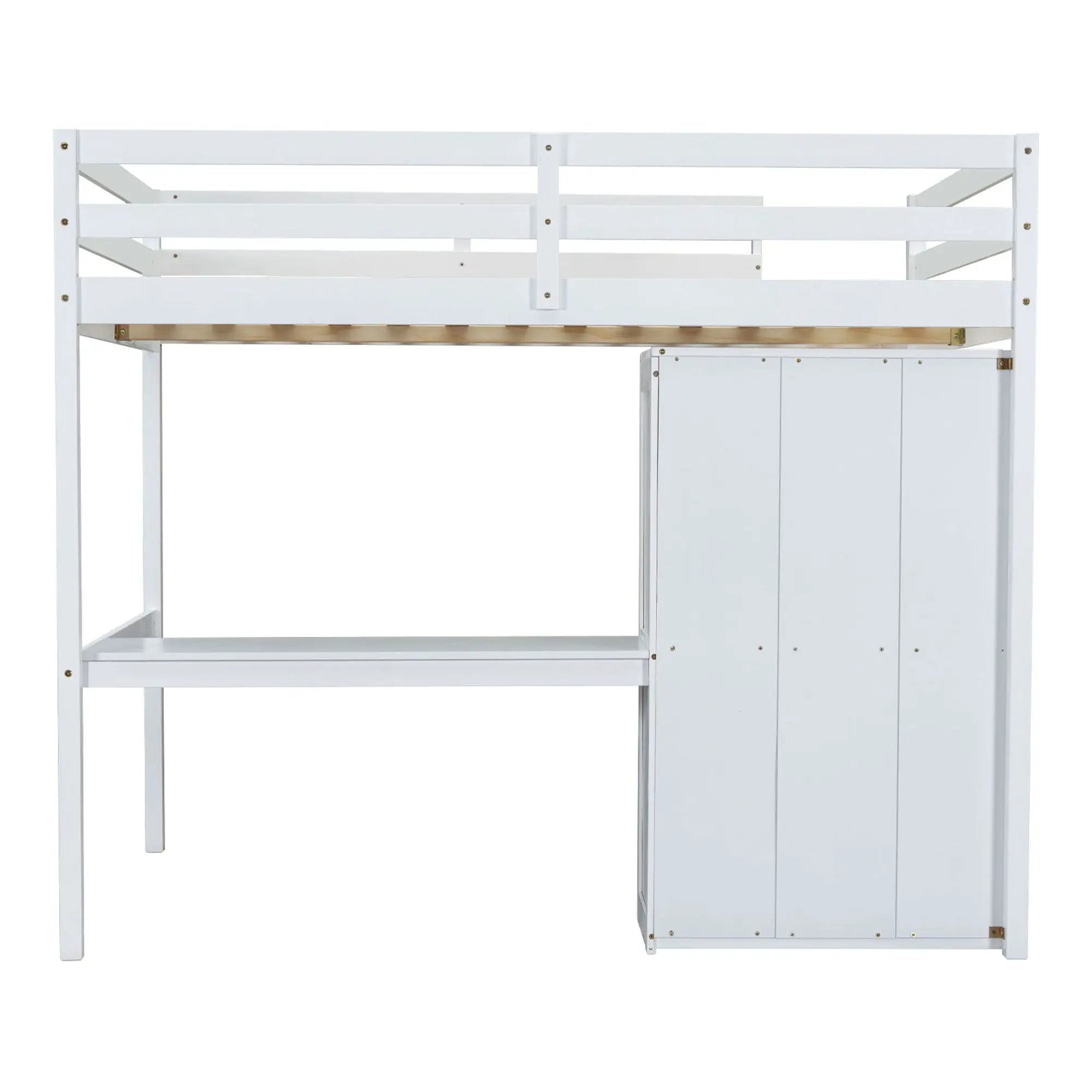 Loft Bed With Built In Wardrobe, Desk, Shelves And Drawers