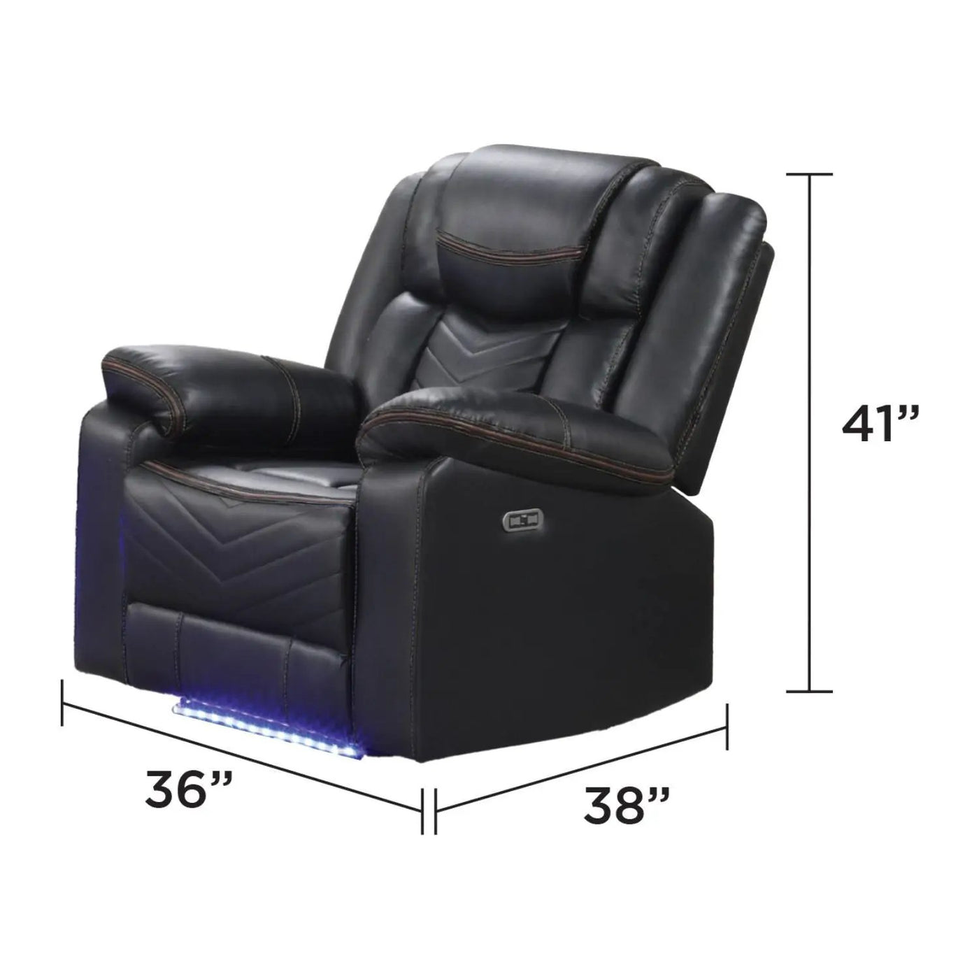 Challenger - LED Power Recliner Chair by Unique Piece Furniture