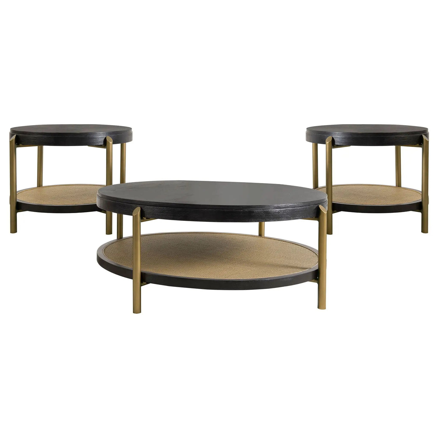 Benson - Round Coffee And End Table Set by HouseOfZazla