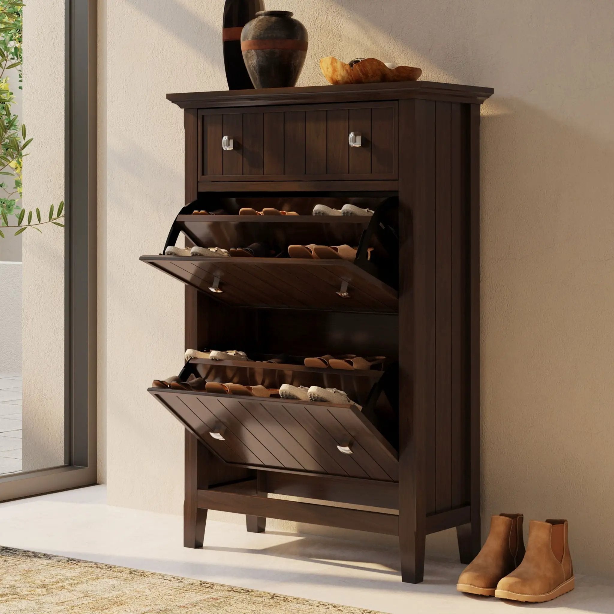 Acadian - Entryway Shoe Storage Cabinet - Brown by HouseOfZazla