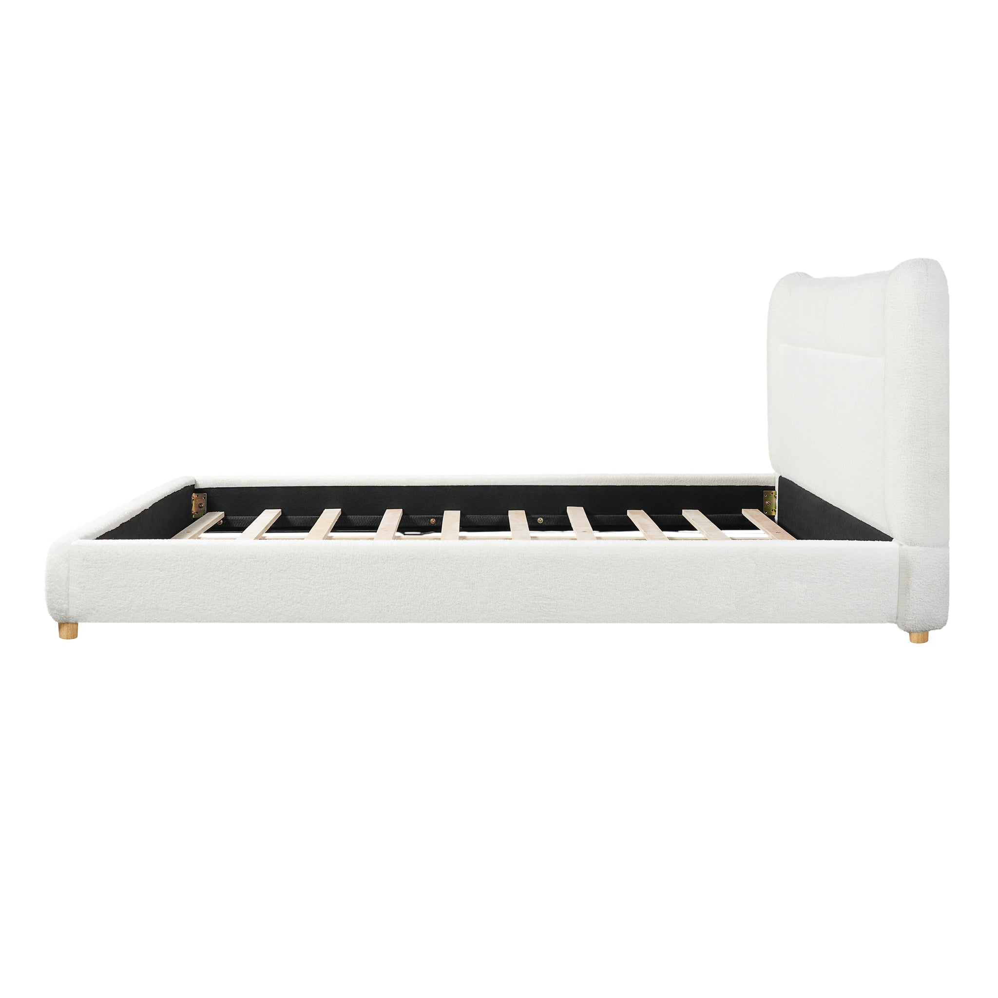 Minimalist Curved Headboard Teddy Bear Plush Bed - King by HouseOfZazla