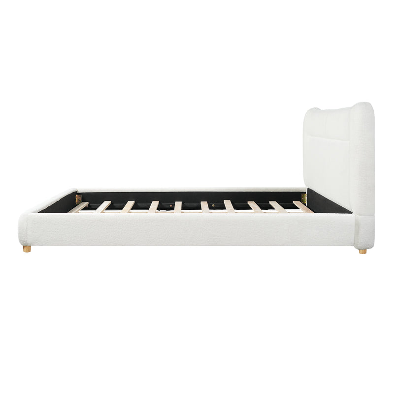 Minimalist Curved Headboard Teddy Bear Plush Bed - King by HouseOfZazla
