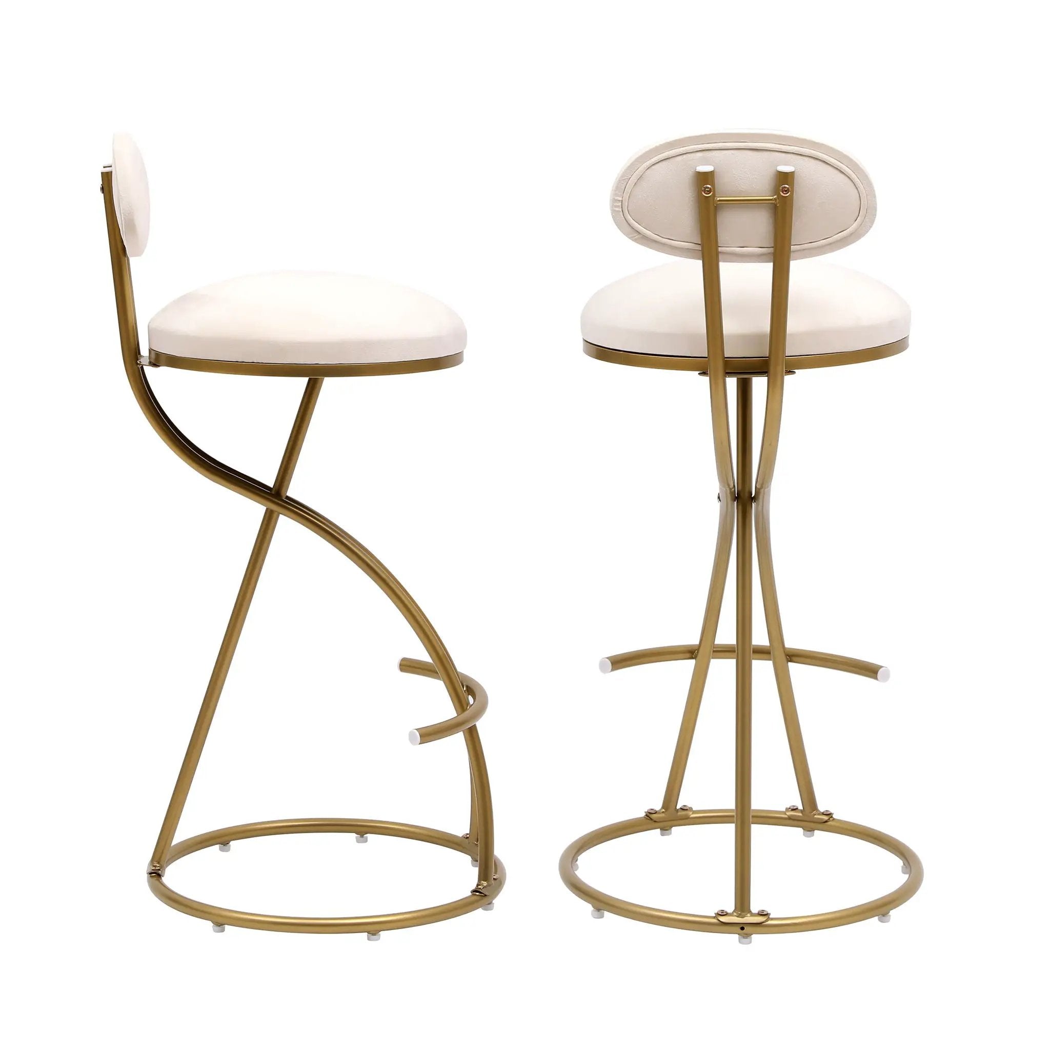 Bar Stools Upholstered Counter Height Barstools For Kitchen Island Modern Dining Chairs With Footrest (Set of 2) by Unique Piece Furniture