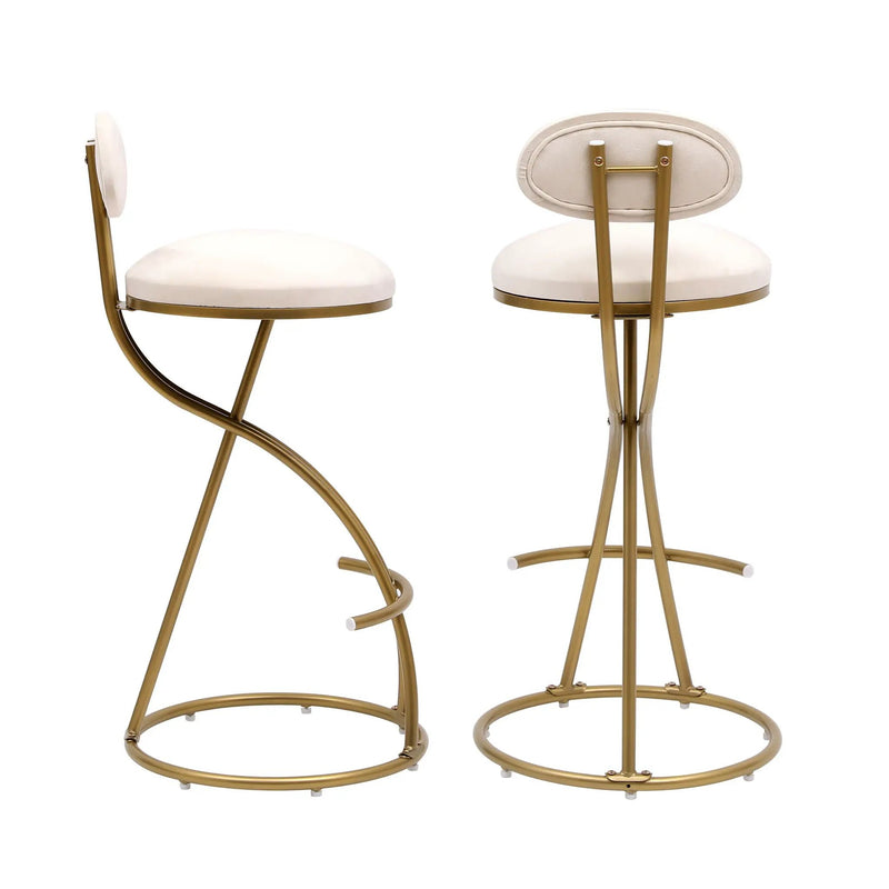 Bar Stools Upholstered Counter Height Barstools For Kitchen Island Modern Dining Chairs With Footrest (Set of 2) by Unique Piece Furniture