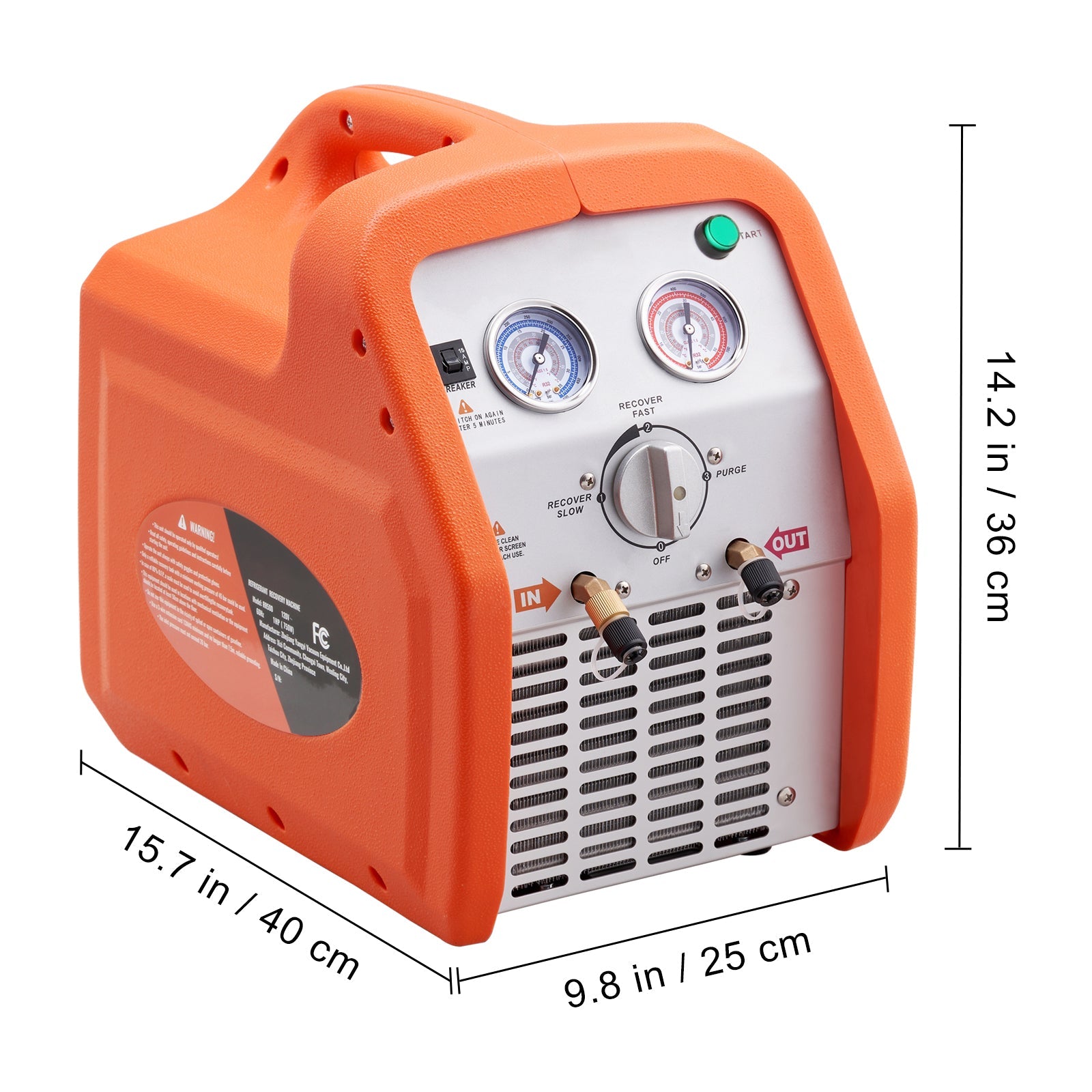 1 HP Refrigerant Recovery Machine - Dual Cylinder Portable AC Recovery by HouseOfZazla