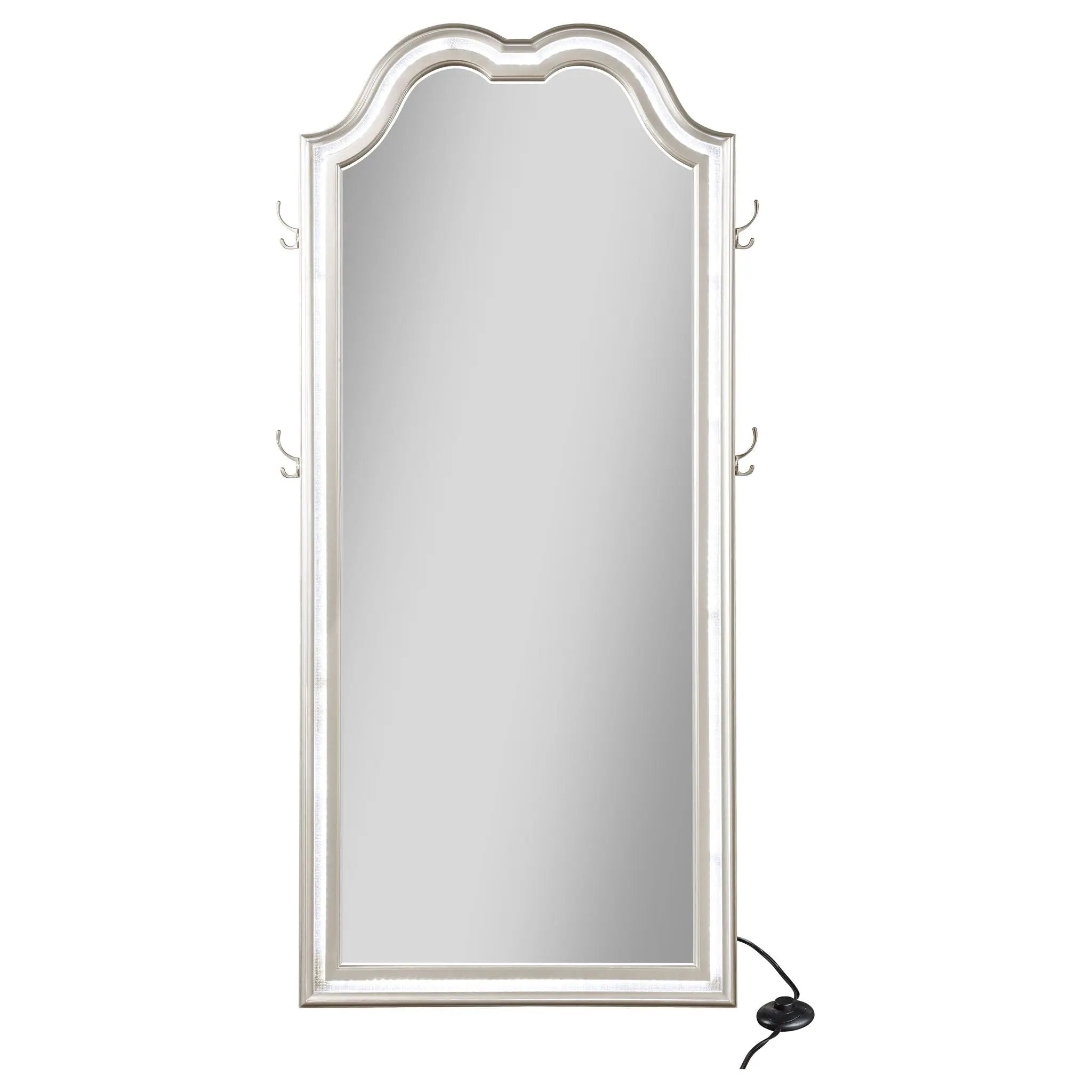 Evangeline Full Length LED Light Floor Mirror Silver Oak by Unique Piece Furniture