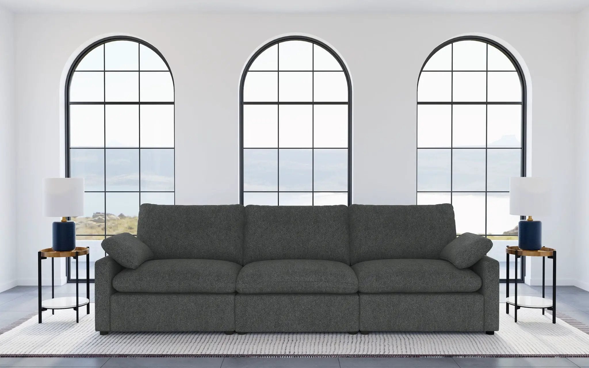 Collins Modular Power Sofa Dark Grey by Unique Piece Furniture