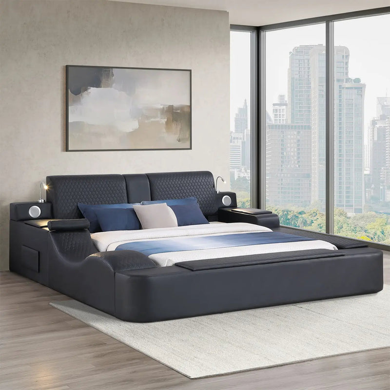 Zoya - Smart Multifunctional Bed, Built In Bluetooth Speakers, USB Charging by HouseOfZazla