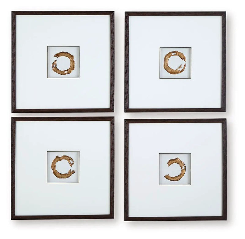 Dallbourne - Wall Art Set (Set of 4) - White / Gold Finish by Unique Piece Furniture