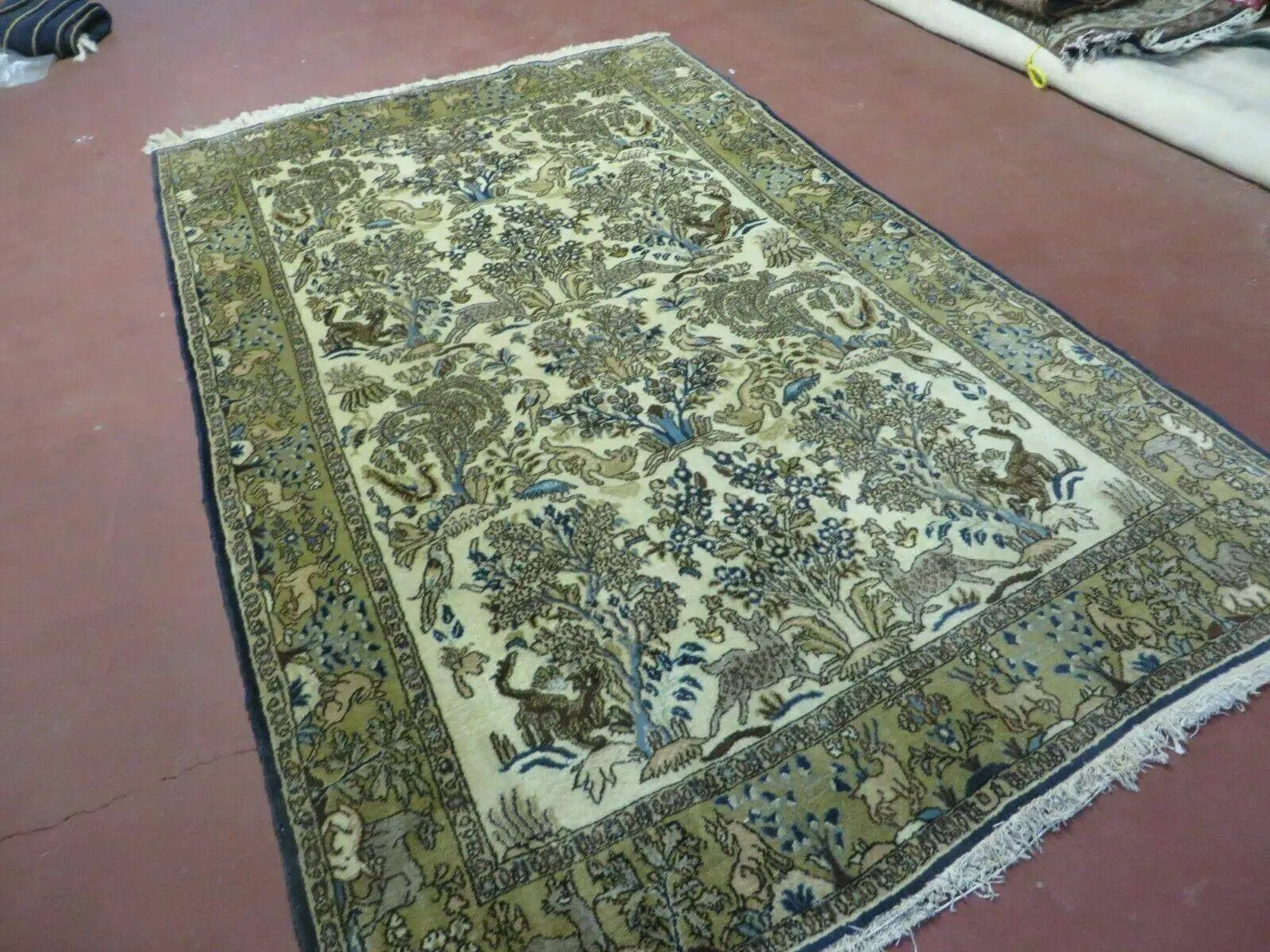 4' X 6 Handmade India Oriental Fine Pictorial Tree Of Life Wool Silk Rug Wow by Jewel Rugs