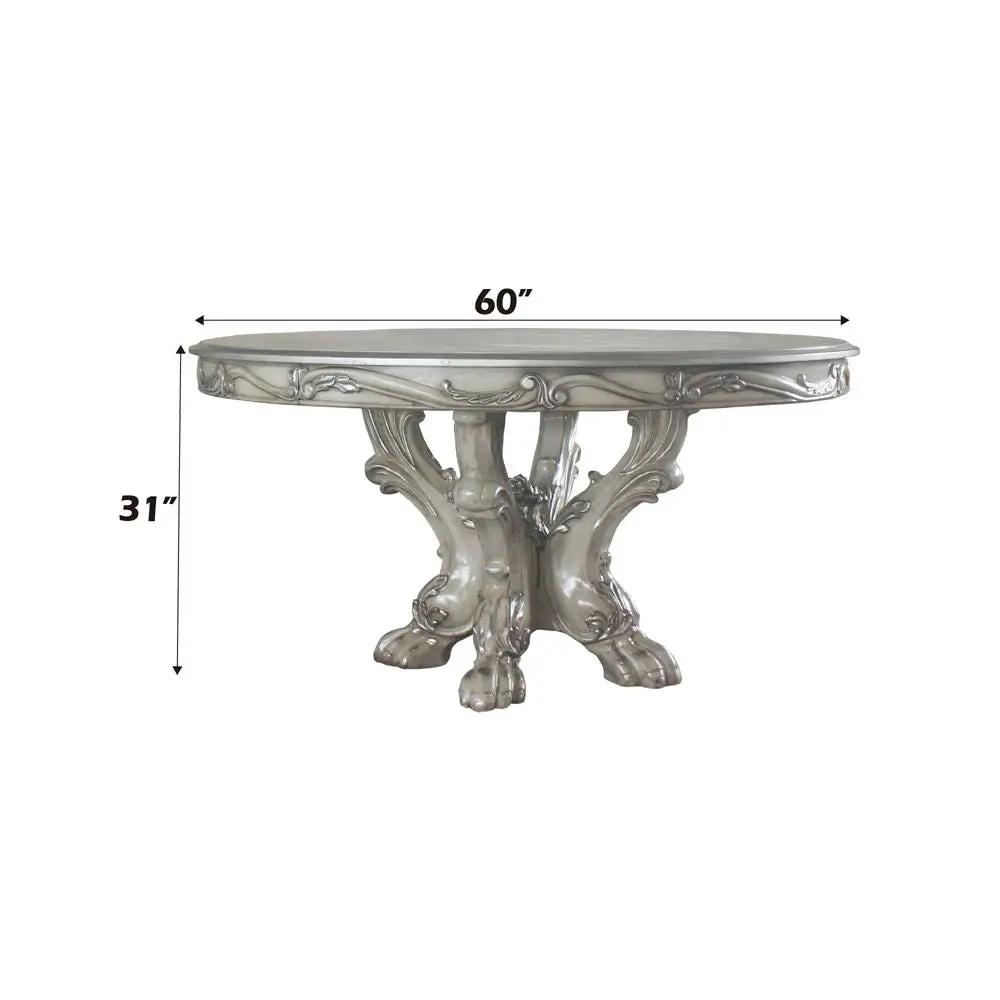 Dresden - Round Pedestal Dining Table - Vintage Bone White by Unique Piece Furniture