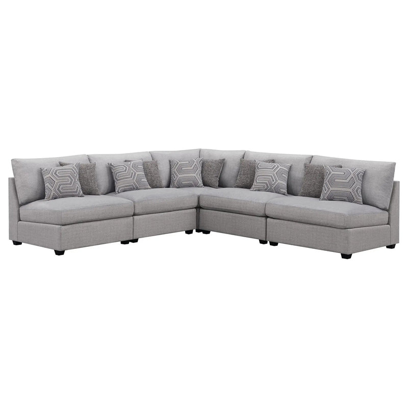 Cambria 5-piece Upholstered Modular Sectional Sofa Grey by Unique Piece Furniture