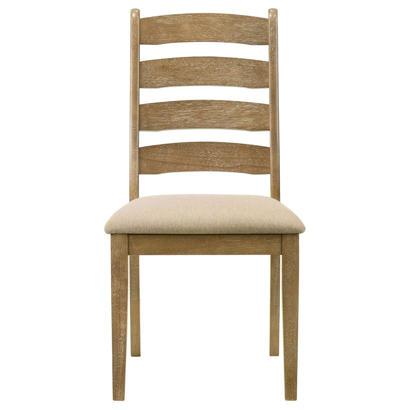 Kent - 5 Piece Dining Table Set With Upholstered Chairs - Brown Oak