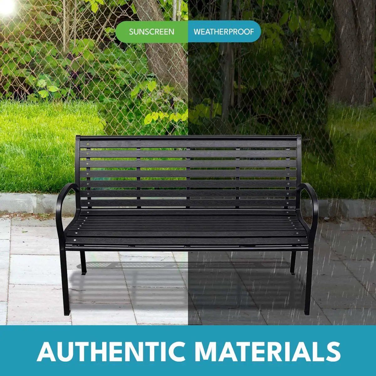 Patio Bench Steel - Black by HouseOfZazla