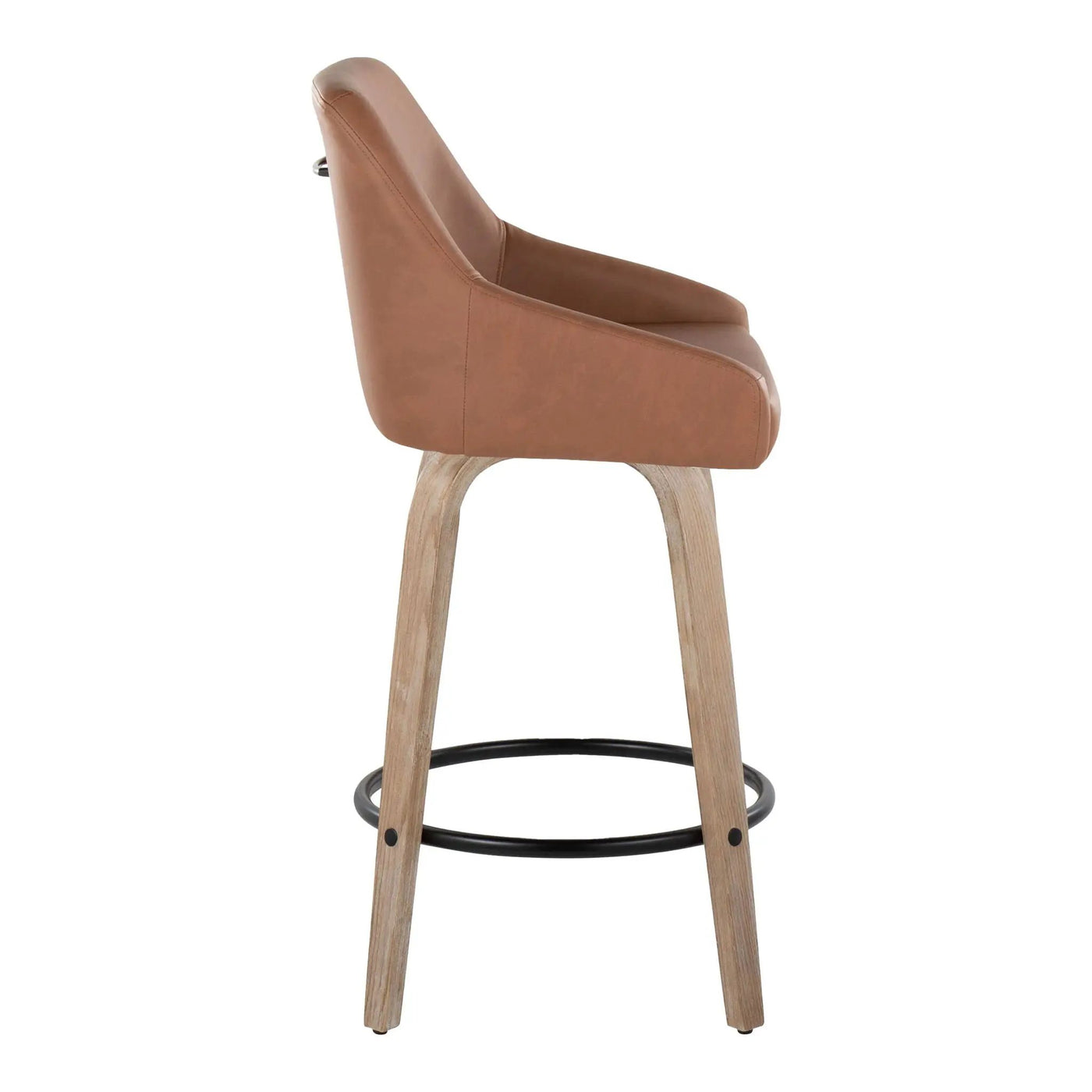 Hannah - Transitional Fixed Height Counter Stool With Swivel With Round Footrest (Set of 2) by HouseOfZazla