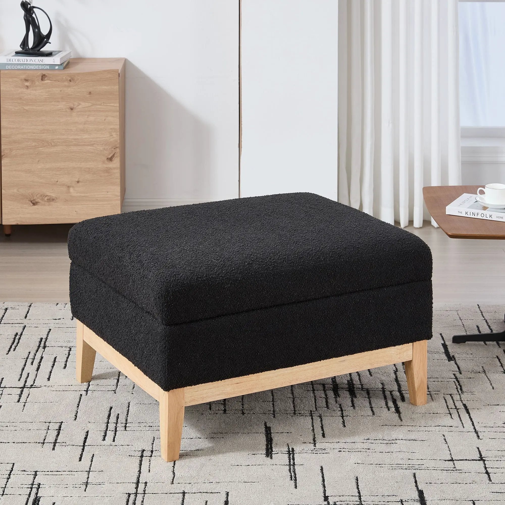 Upholstered Storage Ottoman With Reversible Lid Coffee Table, Foot Stool by Unique Piece Furniture