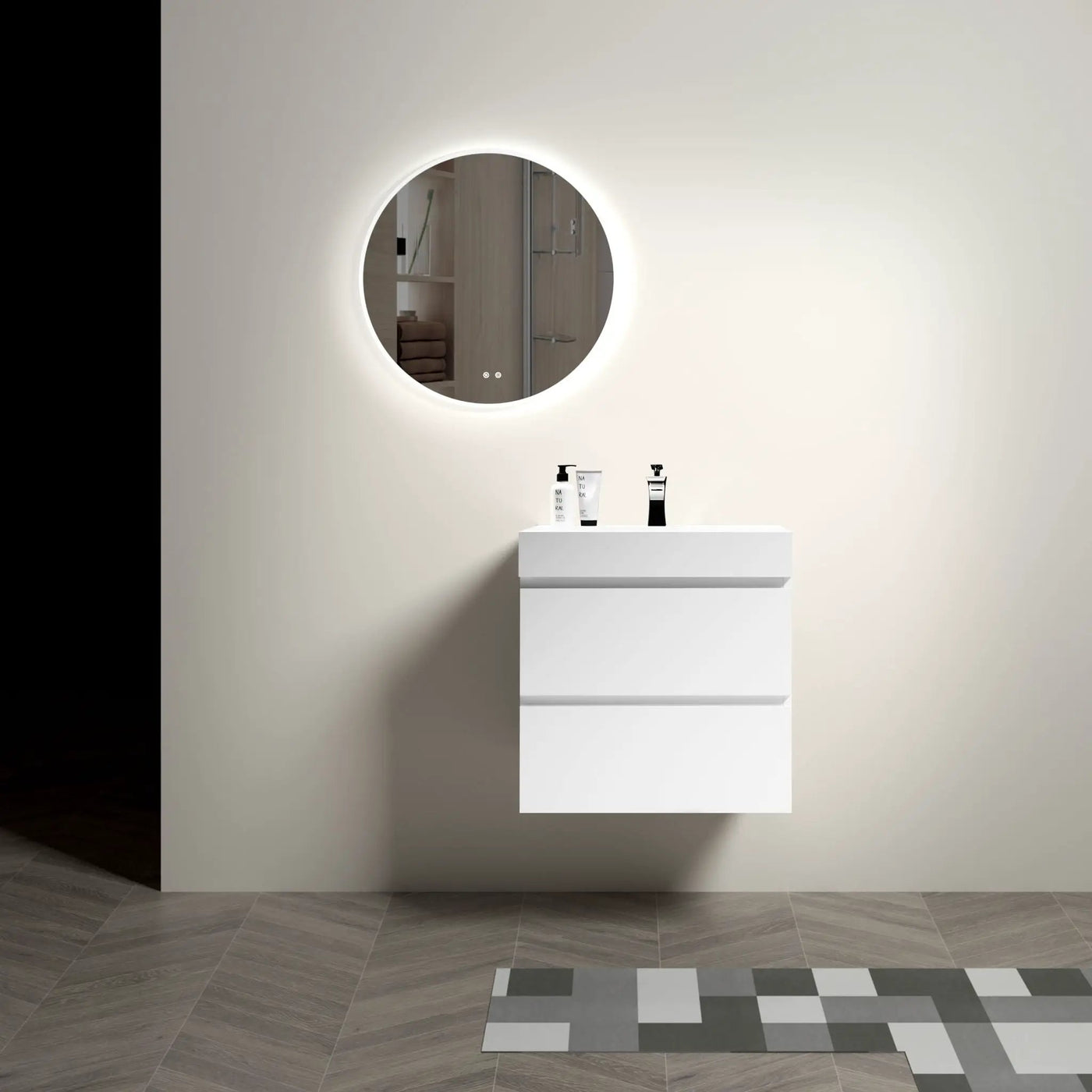 Alice - Bathroom Vanity With Large Storage, Sink Wall Mounted Floating Bathroom Vanity For Modern Bathroom, One-Piece Sink Basin Without Drain And Faucet by HouseOfZazla