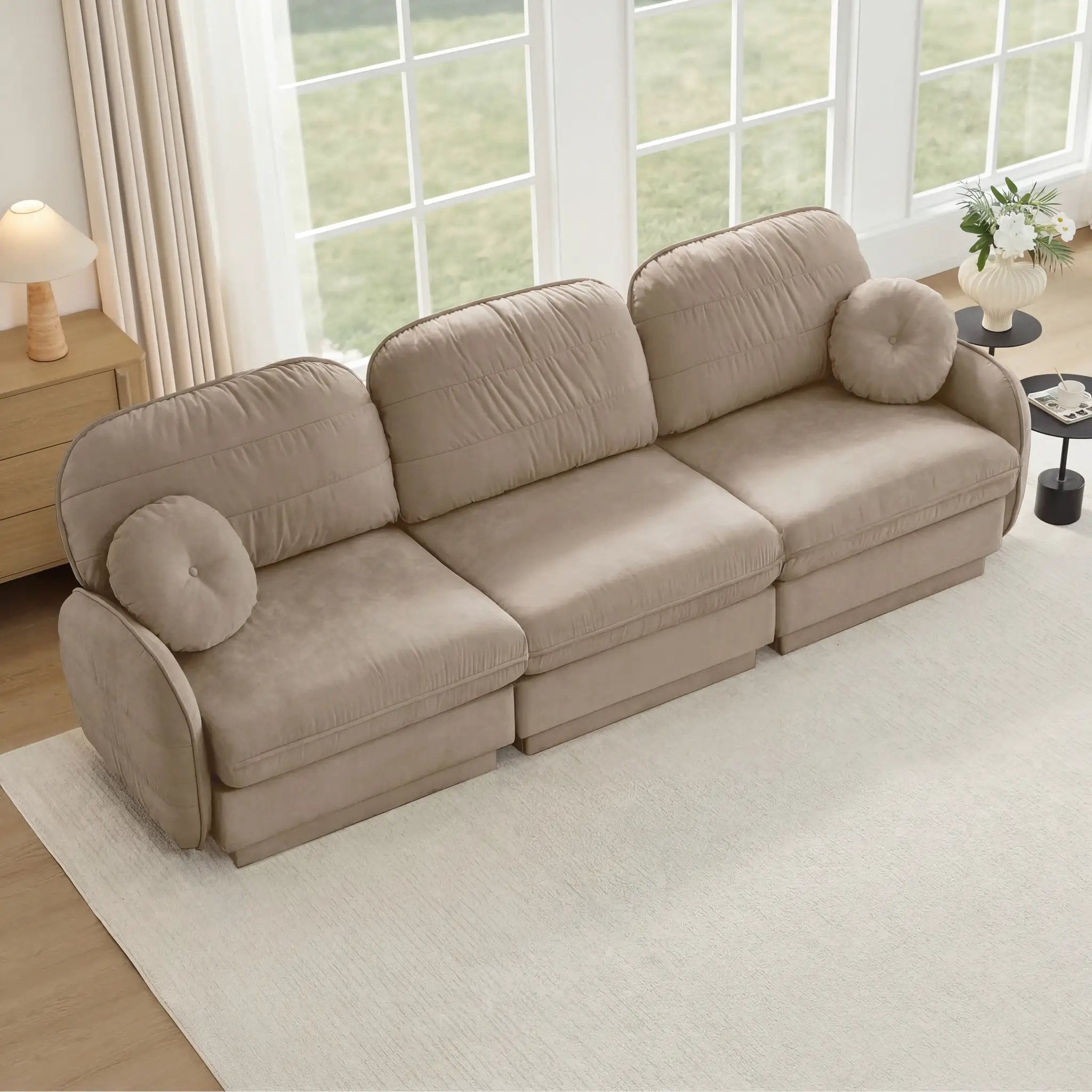 105" Chenille Cloud 3-Seater Sofa by HouseOfZazla