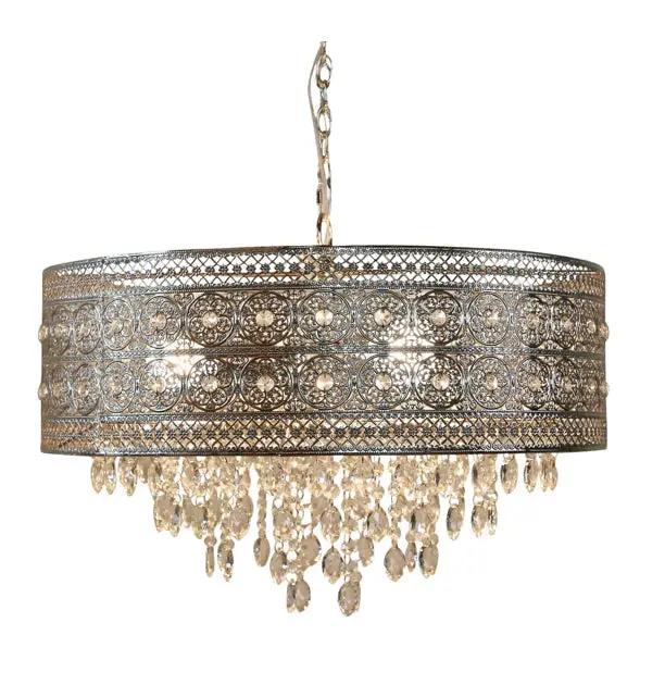 Open Box "24"" Brielle Crystal Chandelier Polished Nickel - River of Goods" by Selzalot