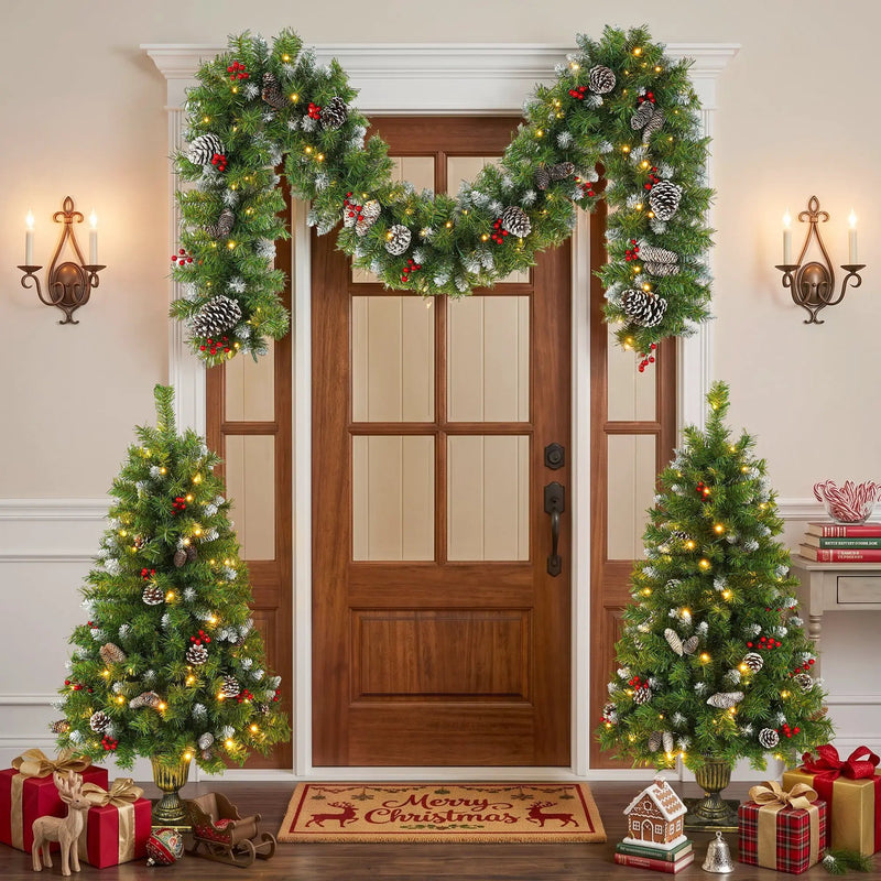 Pre-Lit Xmas Tree Artificial Christmas 3-Piece Set by HouseOfZazla