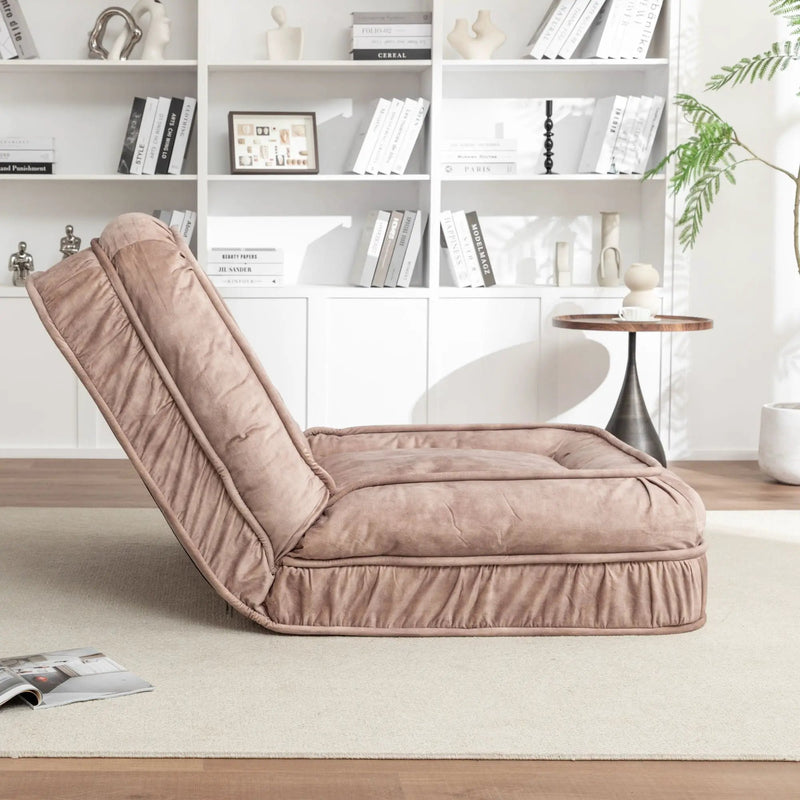 Upholstered Human Dog Bed And Pets, Bean Bag Floor Sofa With Massage Pillow, 5 Adjustable Positions & 2 Soft Pillows by Unique Piece Furniture