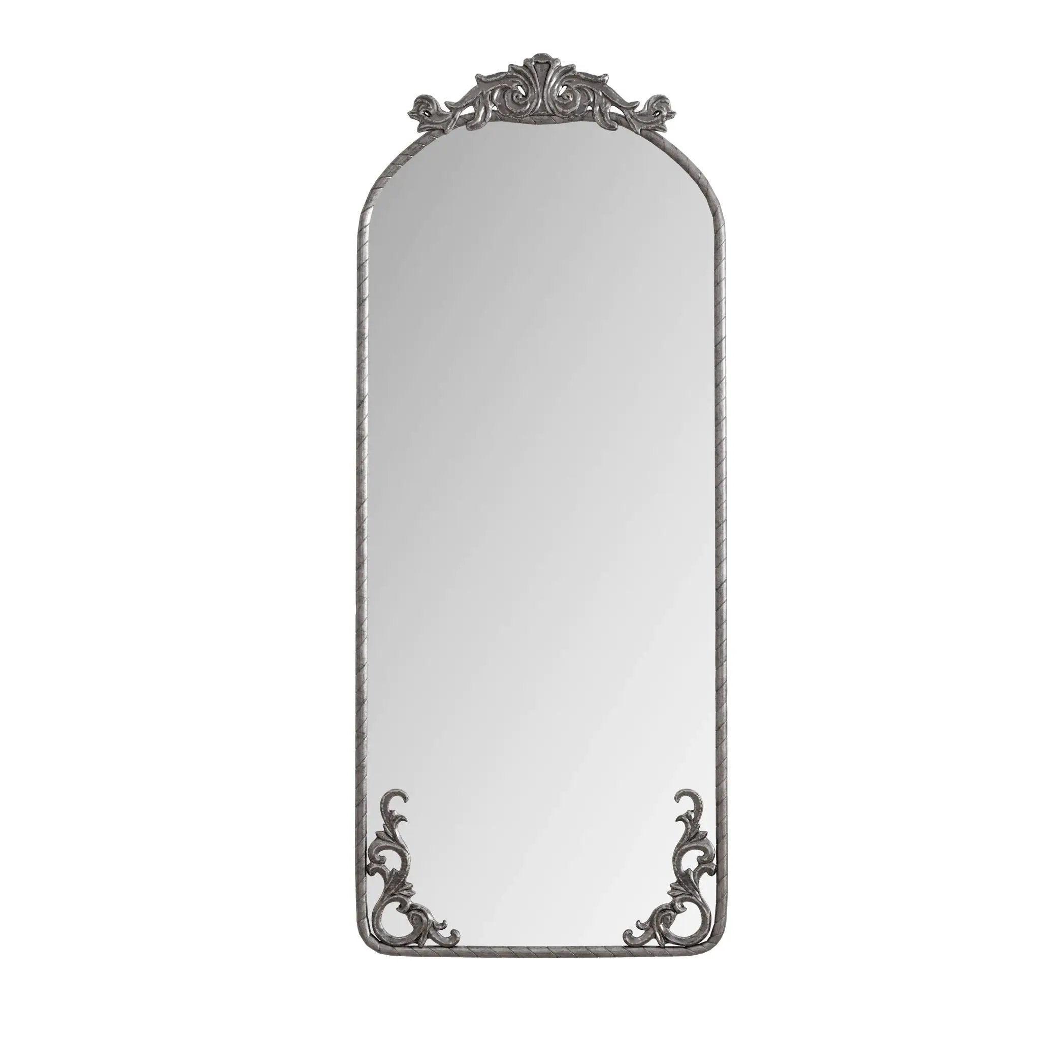Full Body Arched Mirror With Vintage Carved Applique by Unique Piece Furniture