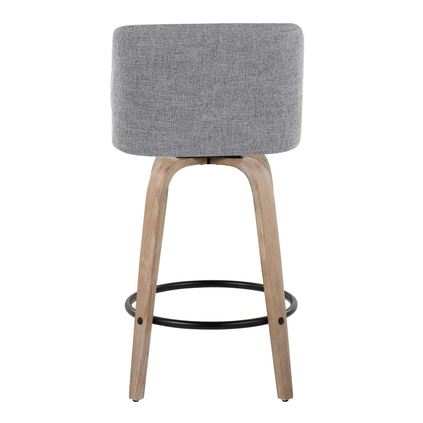 Toriano - Contemporary Fixed-Height Counter Stool & Swivel With Round Footrest (Set of 2) by HouseOfZazla