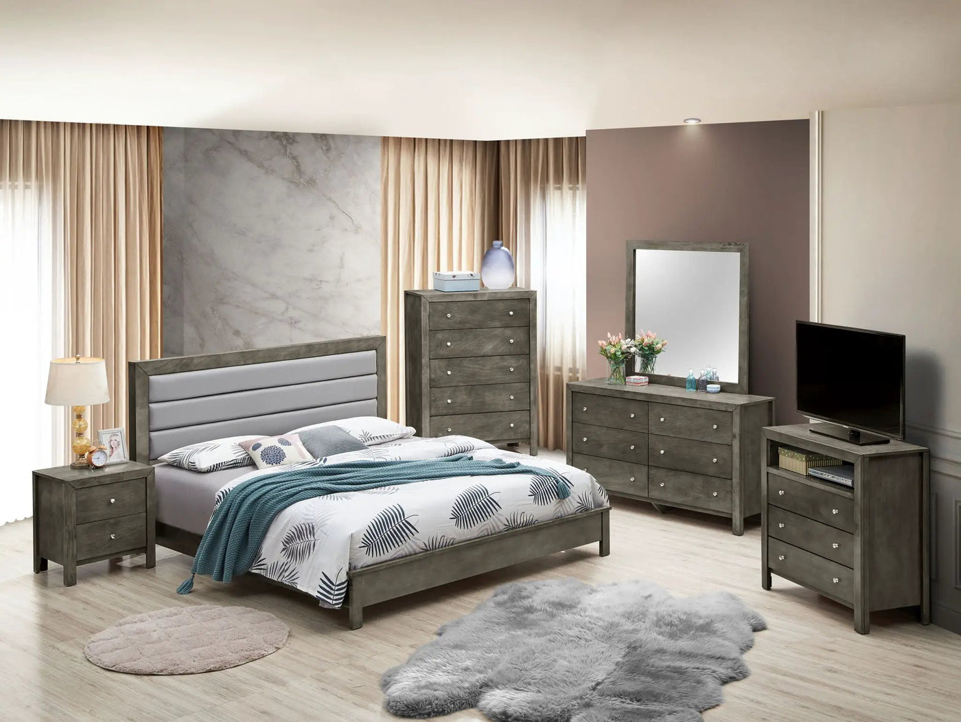 Transitional Modern Design Bed by HouseOfZazla